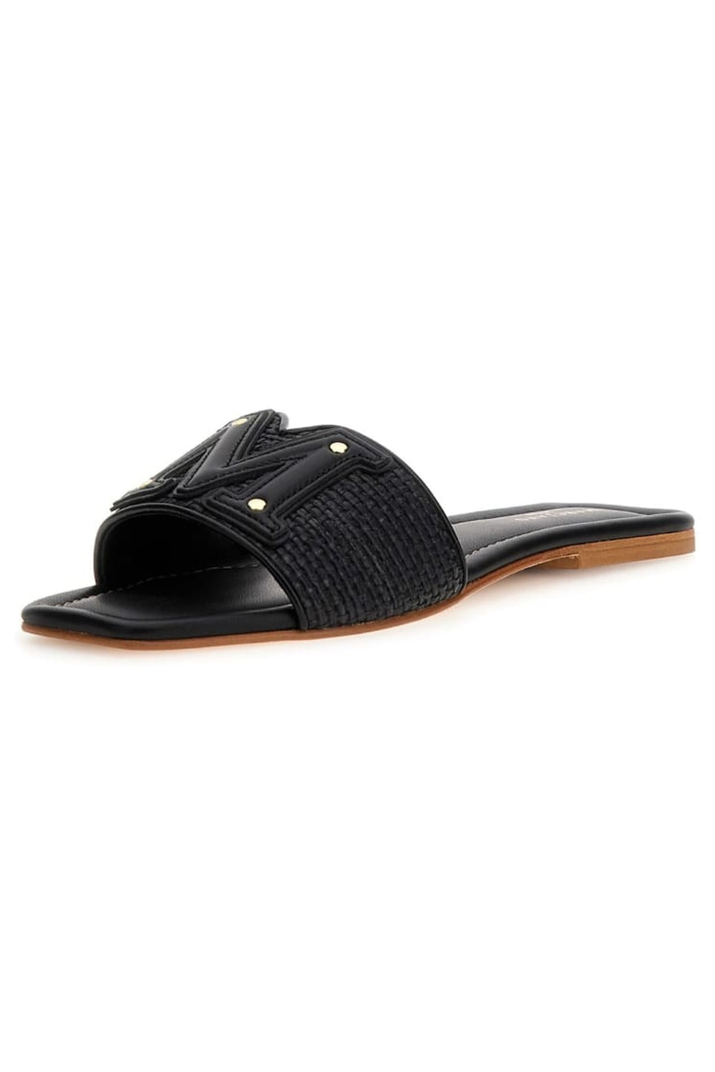 MARCIANO BY GUESS RAMADA RAFIA SLIDE JET BLACK 6