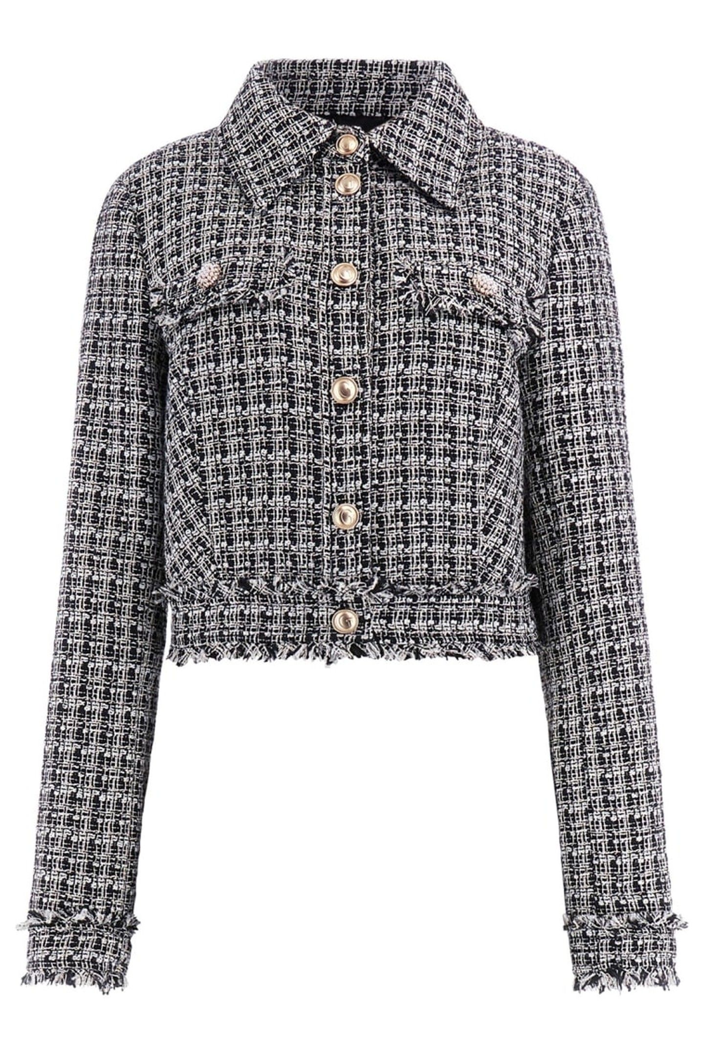 GUESS ECO DAPHNEE CROPPED JACK BLACK AND WHITE TWEE 6