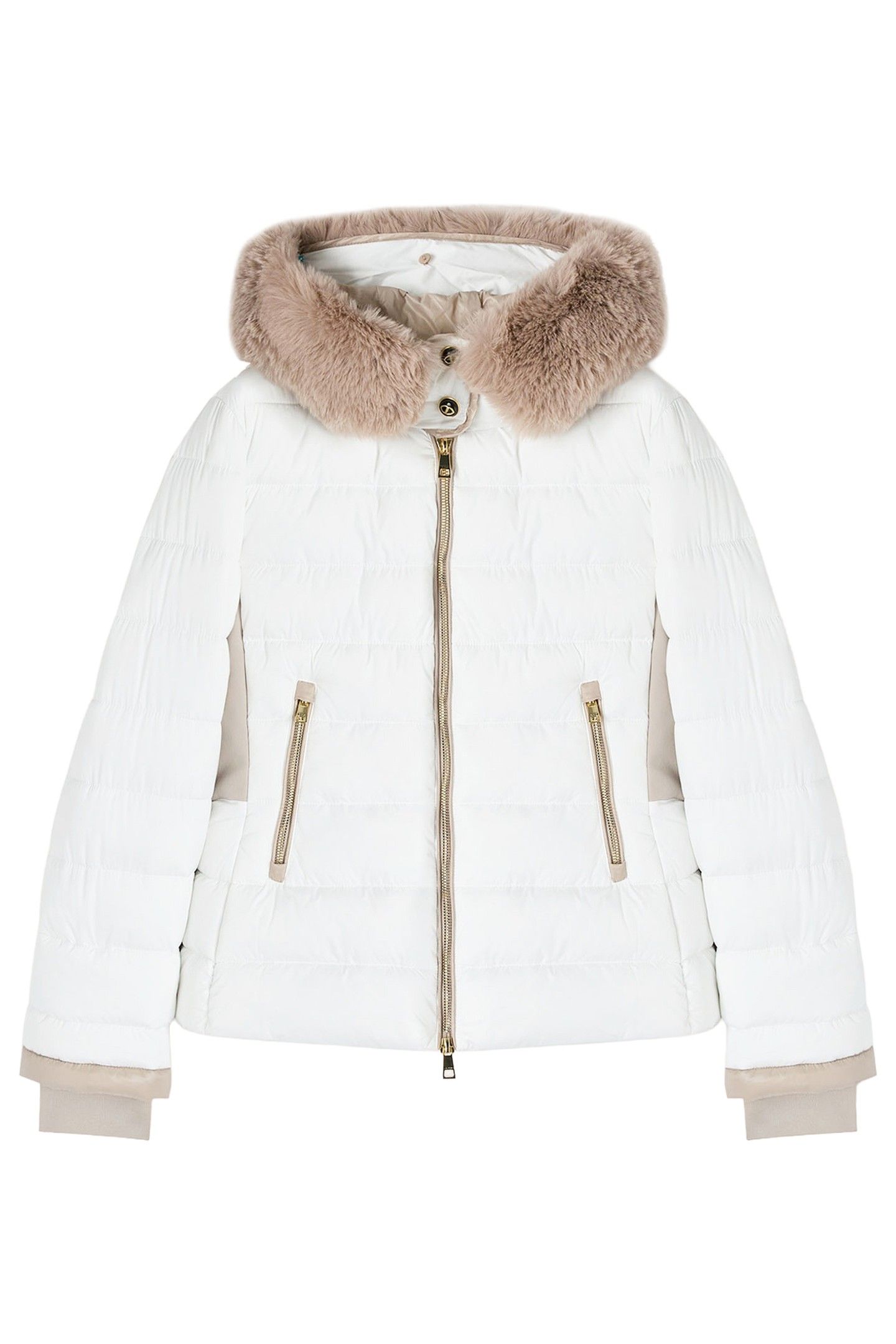 SHORT HOODED DOWN JACKET WHITE 3