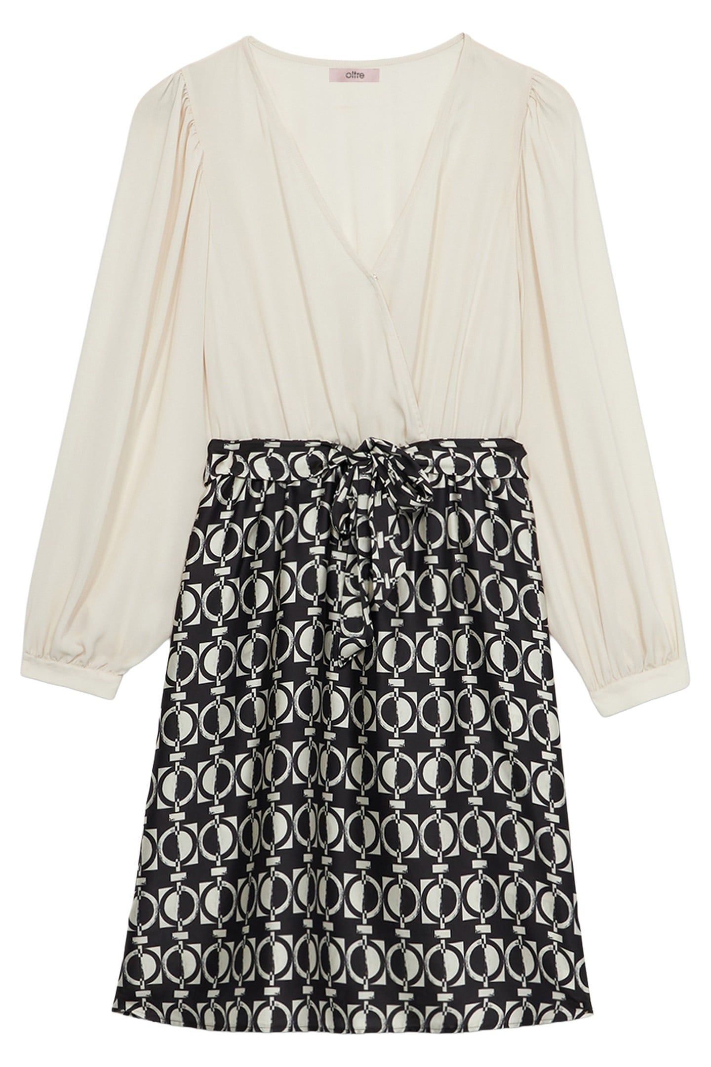 DRESS WITH PATTERNED SKIRT MULTICOLOR 3