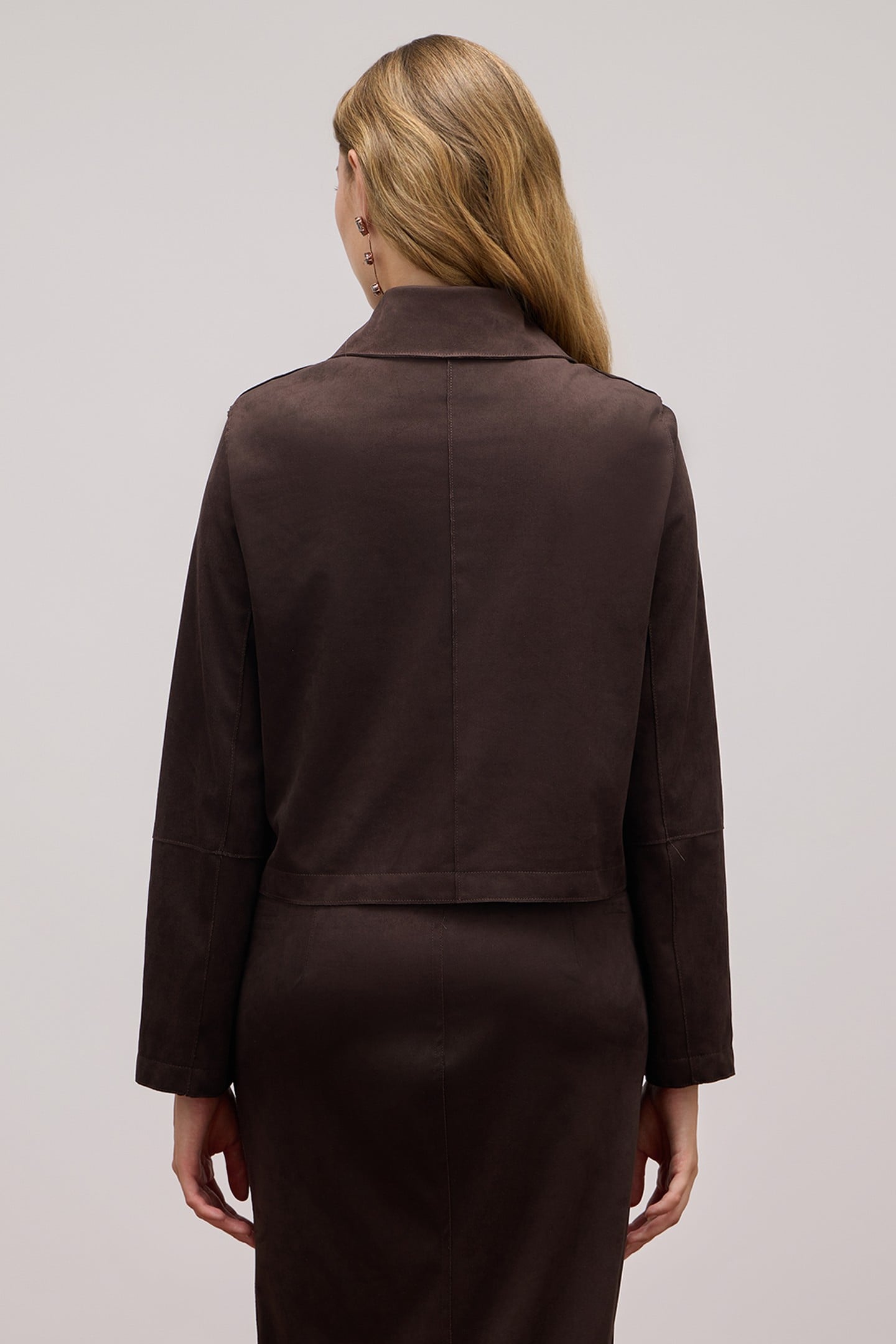 BOXY SUEDE EFFECT JACKET BROWN 2