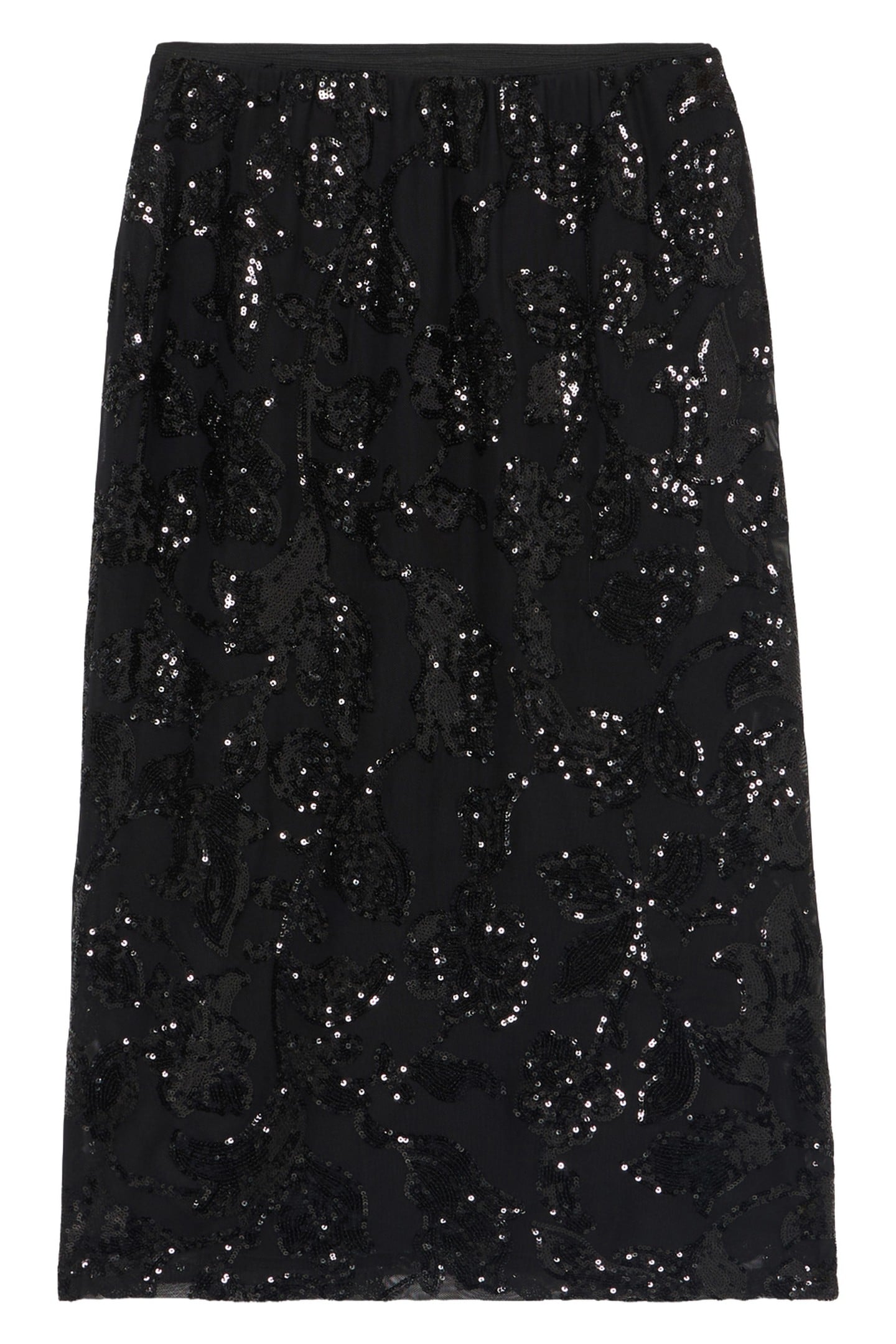 TULLE AND SEQUIN PENCIL SKIRT BLACK 2