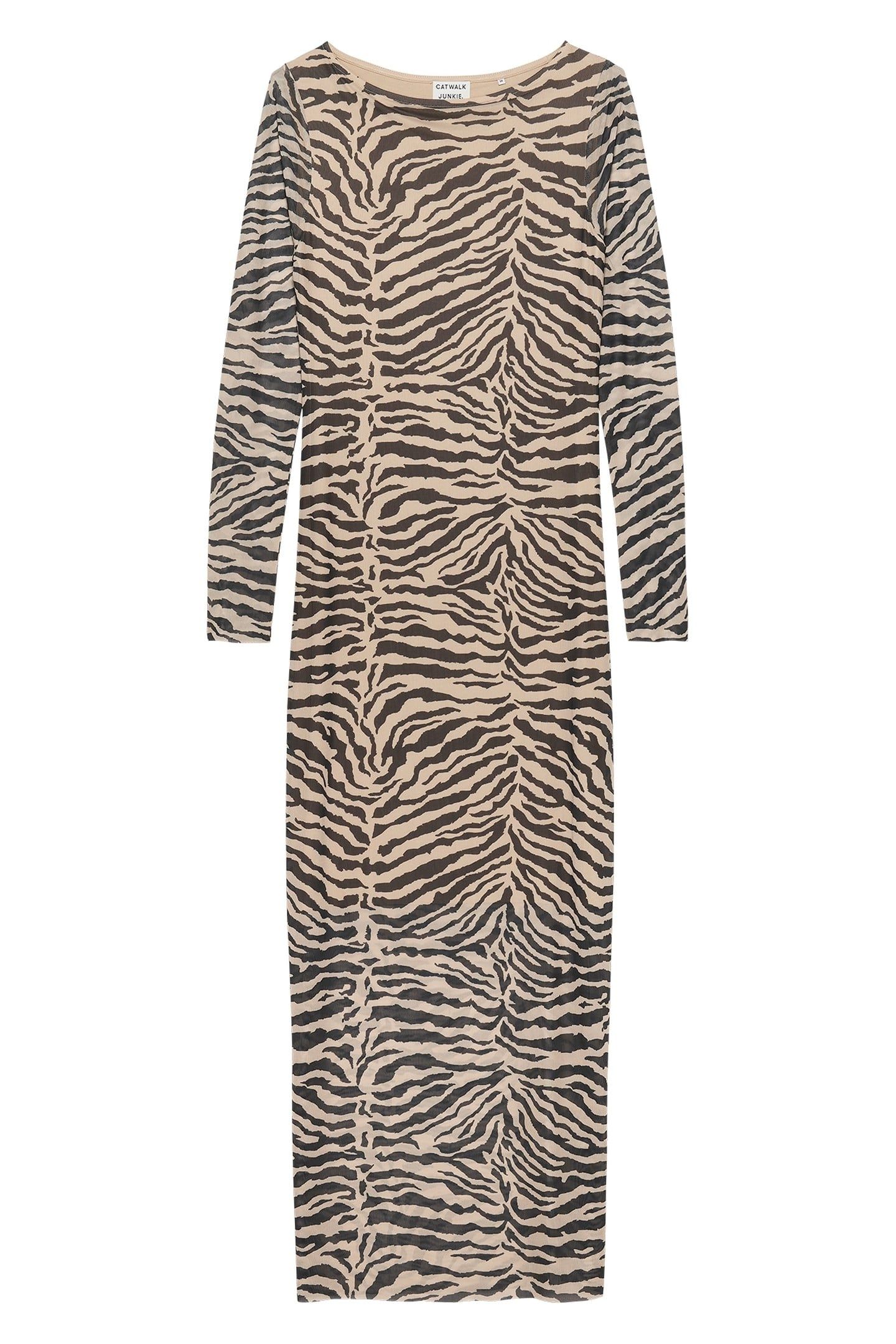 MESH ZEBRA DRESS SAND 4