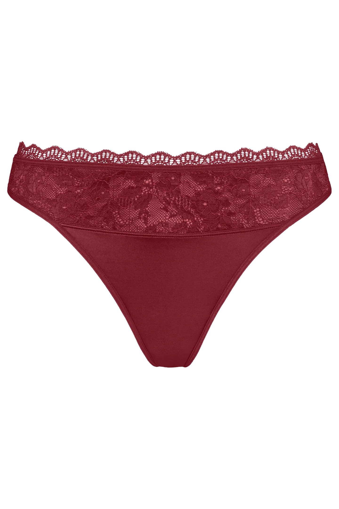 CARITA CABERNET RED AND LACE THONG 4
