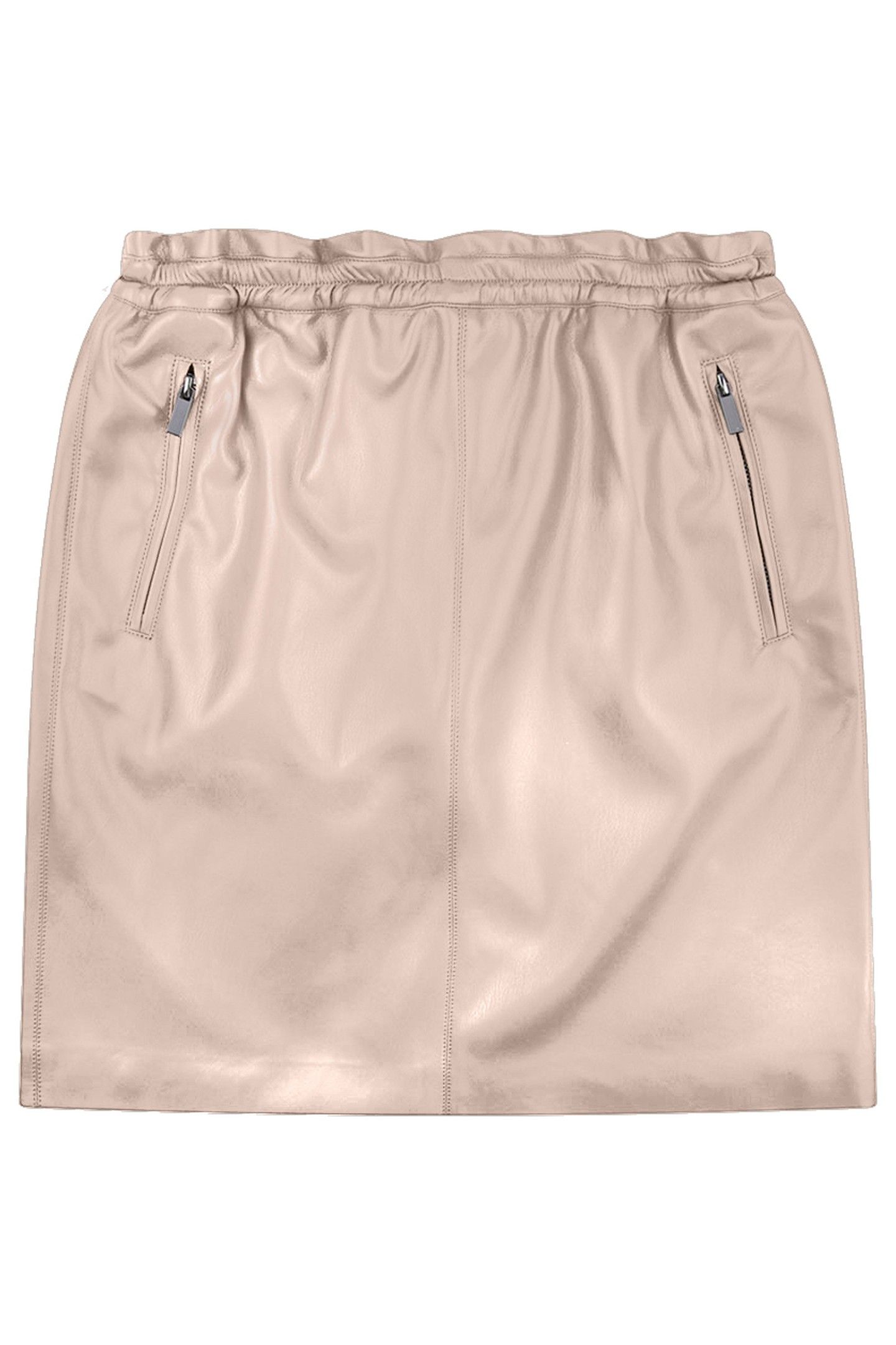 SKIRT JOGGER ZIPPER SHORT PU BISCUIT 1