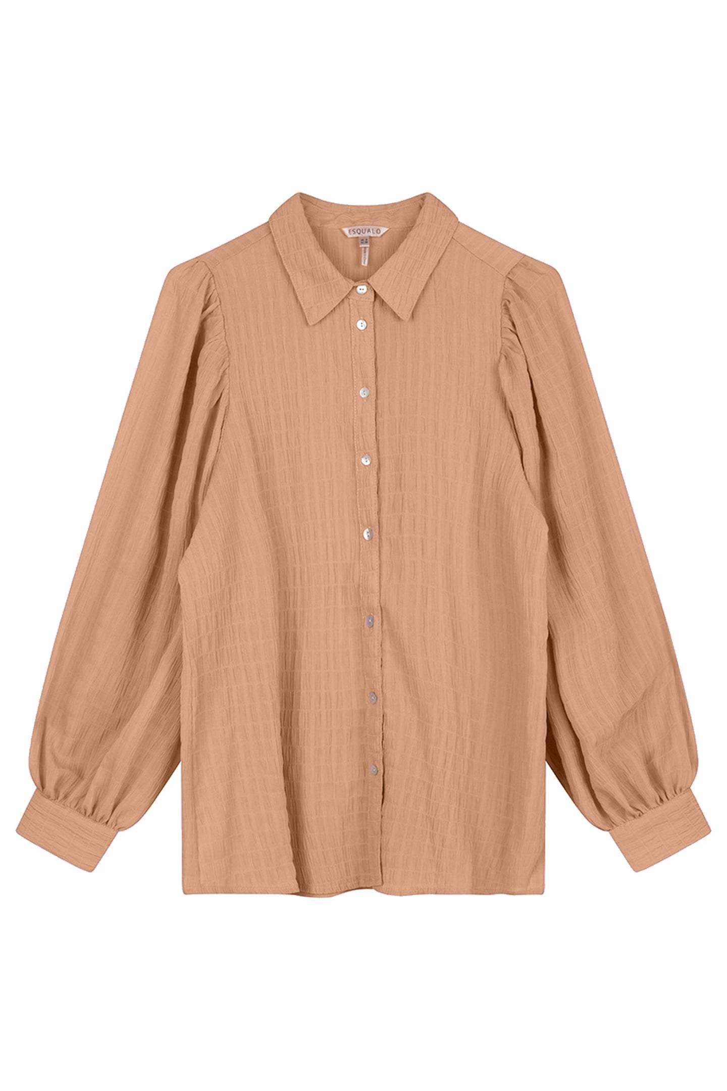 BLOUSE LANTERN CREPE PUFF SHLDR CAMEL 1