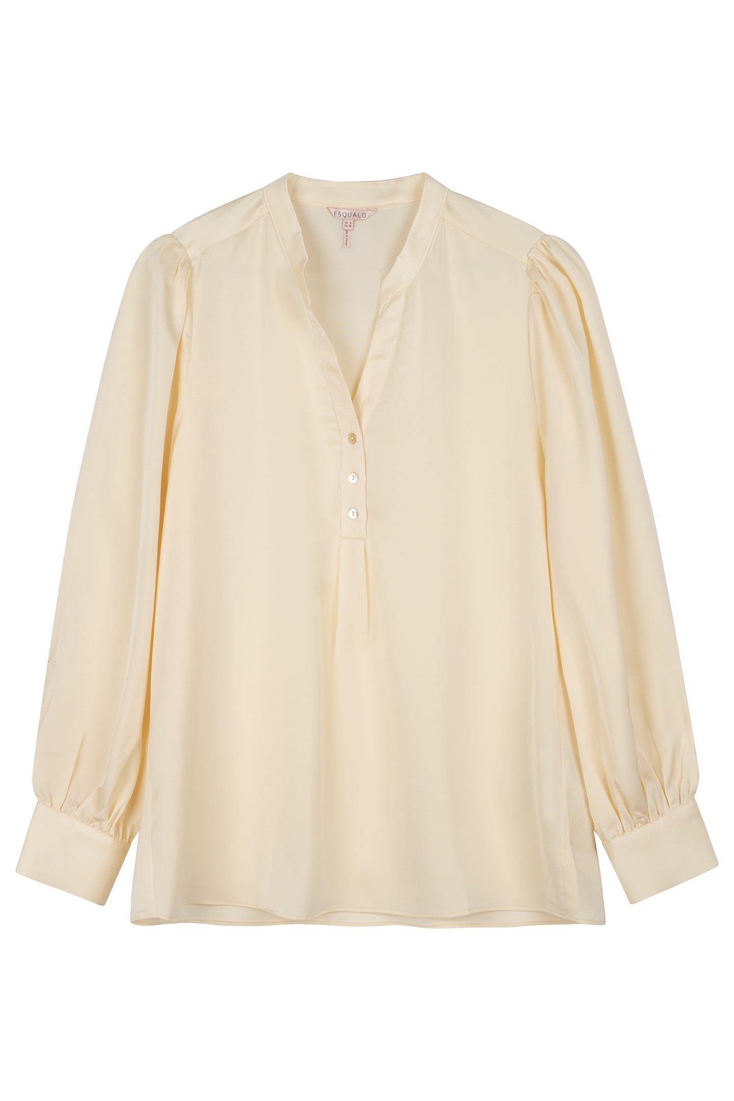 BLOUSE V-NECK SATEEN OFF WHITE 1