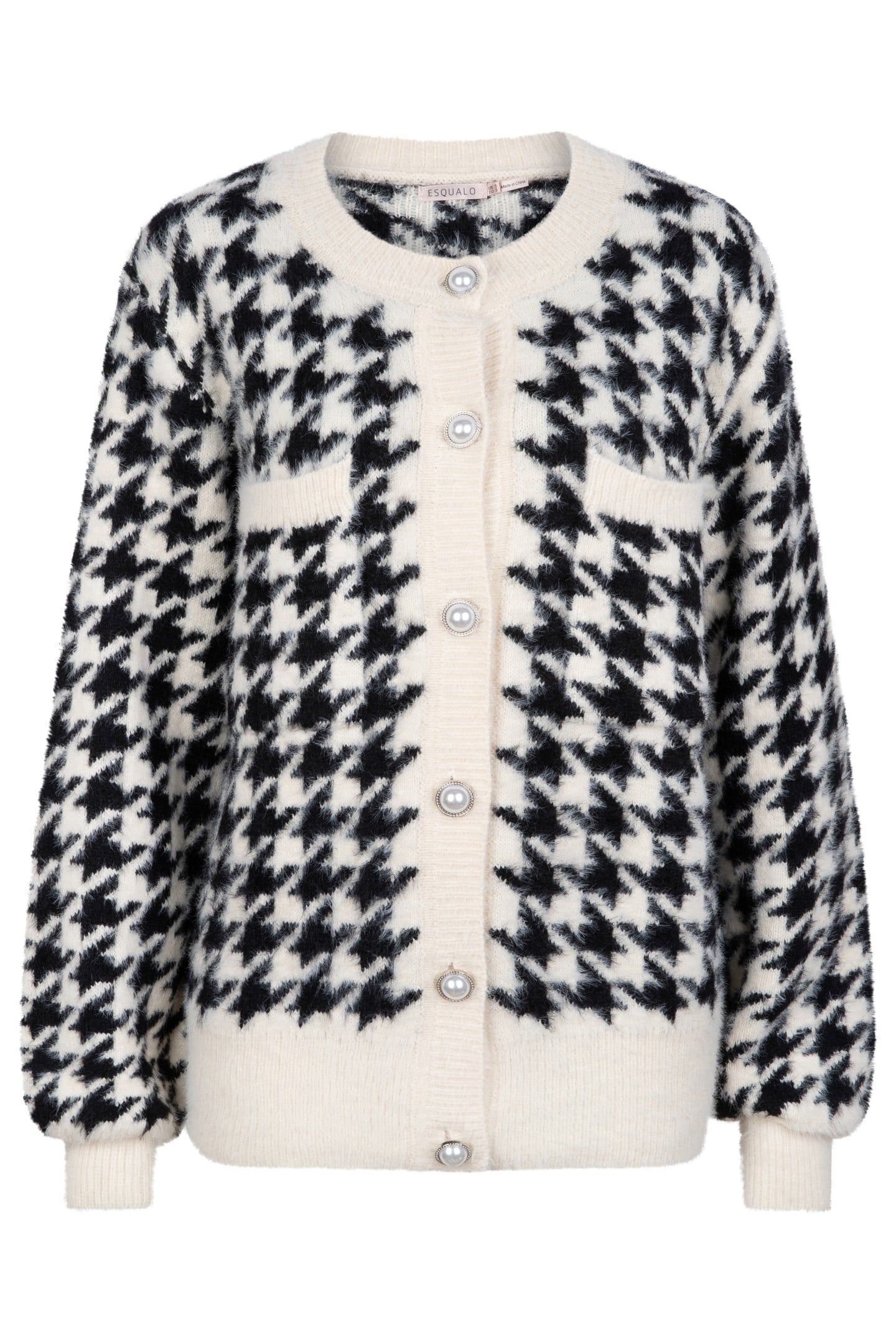 CARDIGAN SHORT HOUNDSTOOTH BLACK / OFF WHITE 6