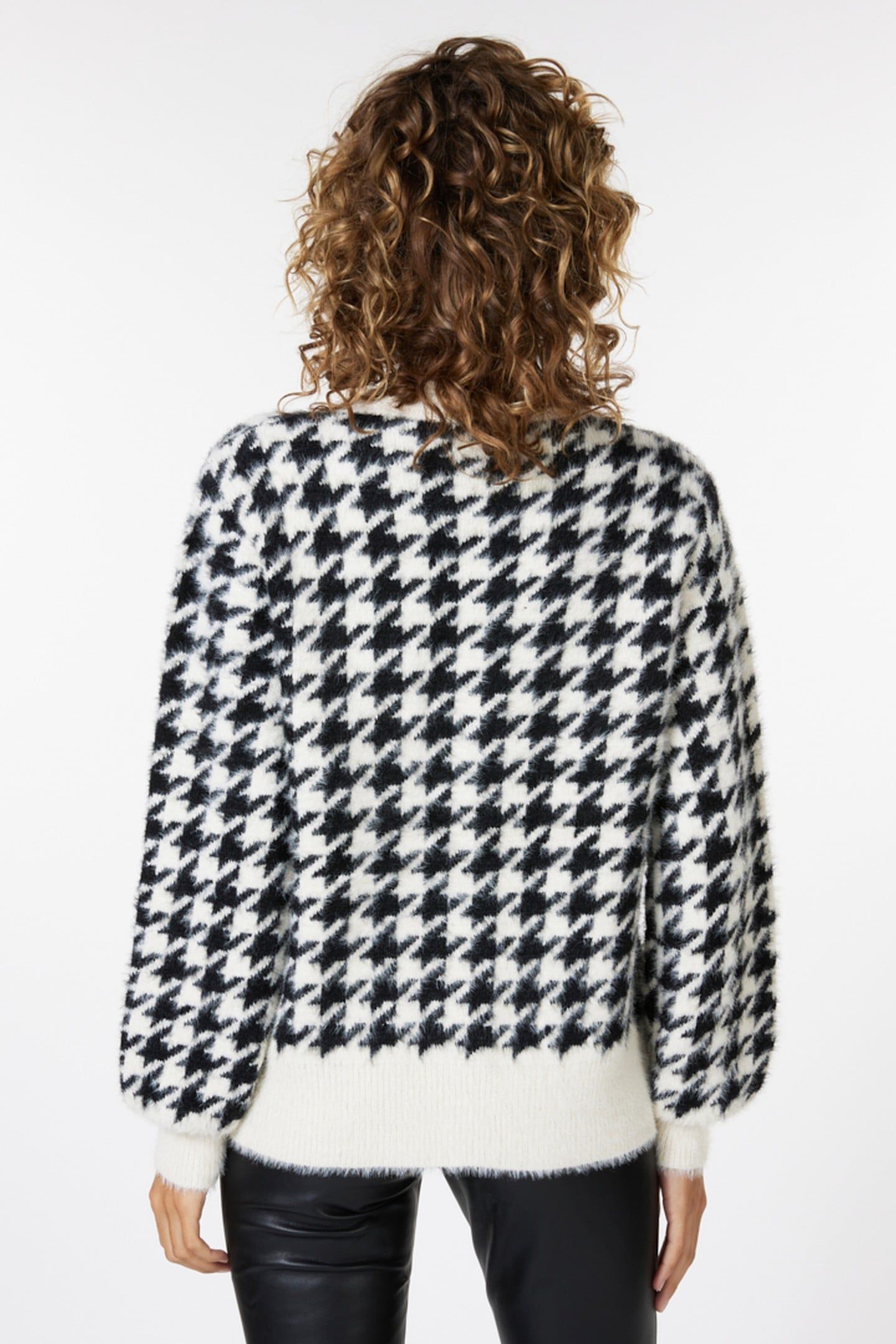 CARDIGAN SHORT HOUNDSTOOTH BLACK / OFF WHITE 5