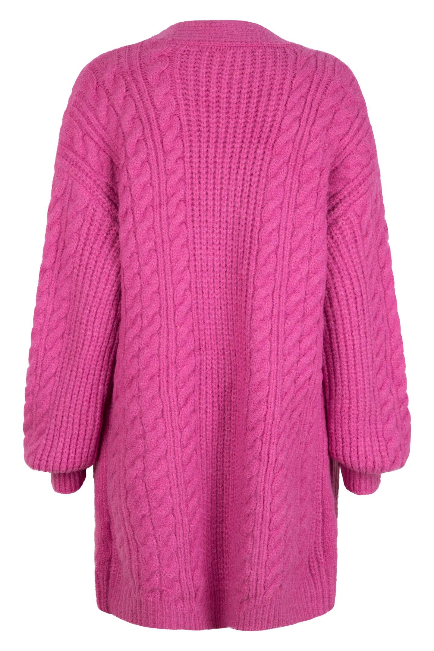 CARDIGAN CABLE KNIT POCKETS PINK 6