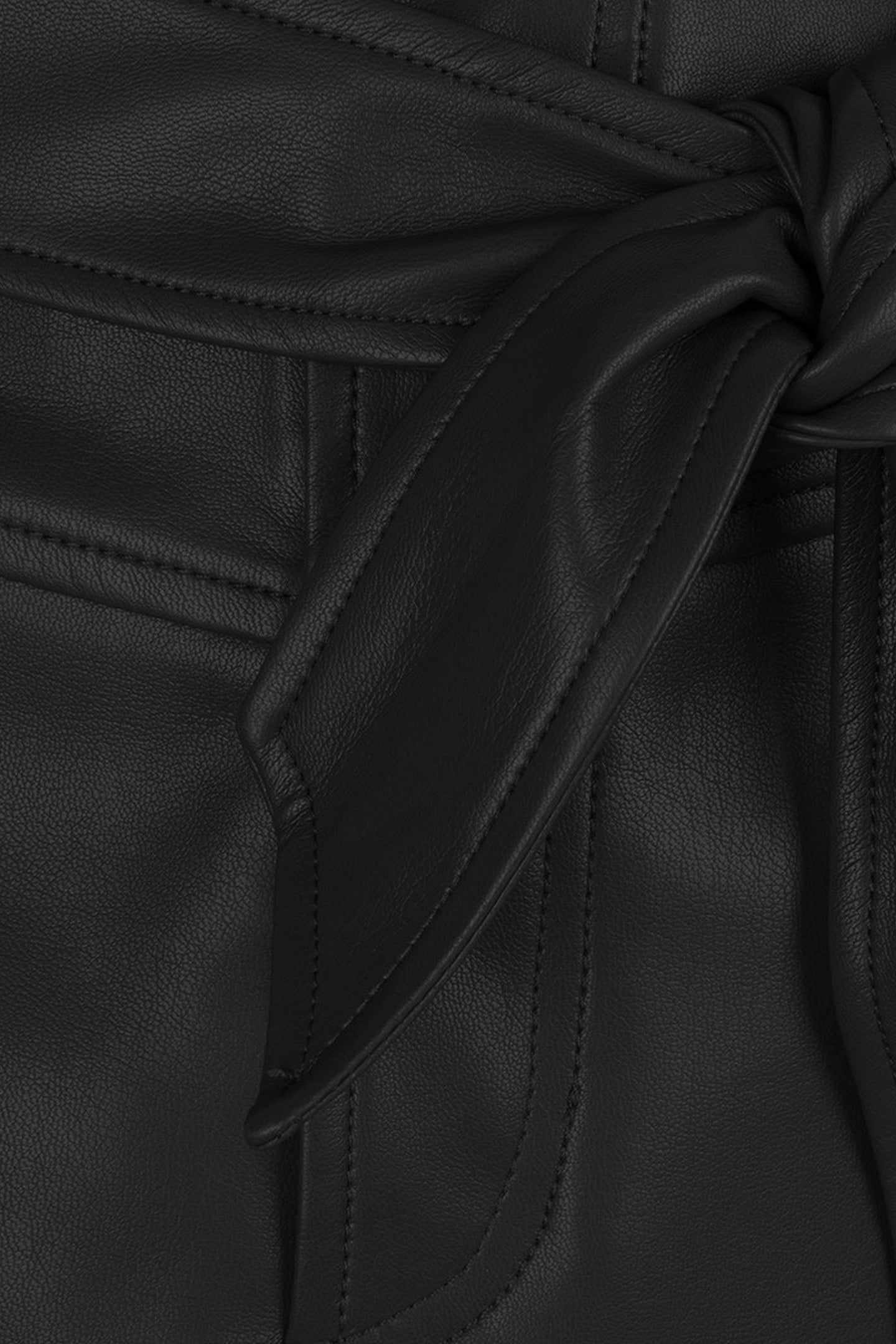 SKIRT BELTED A-LINE PU BLACK 3
