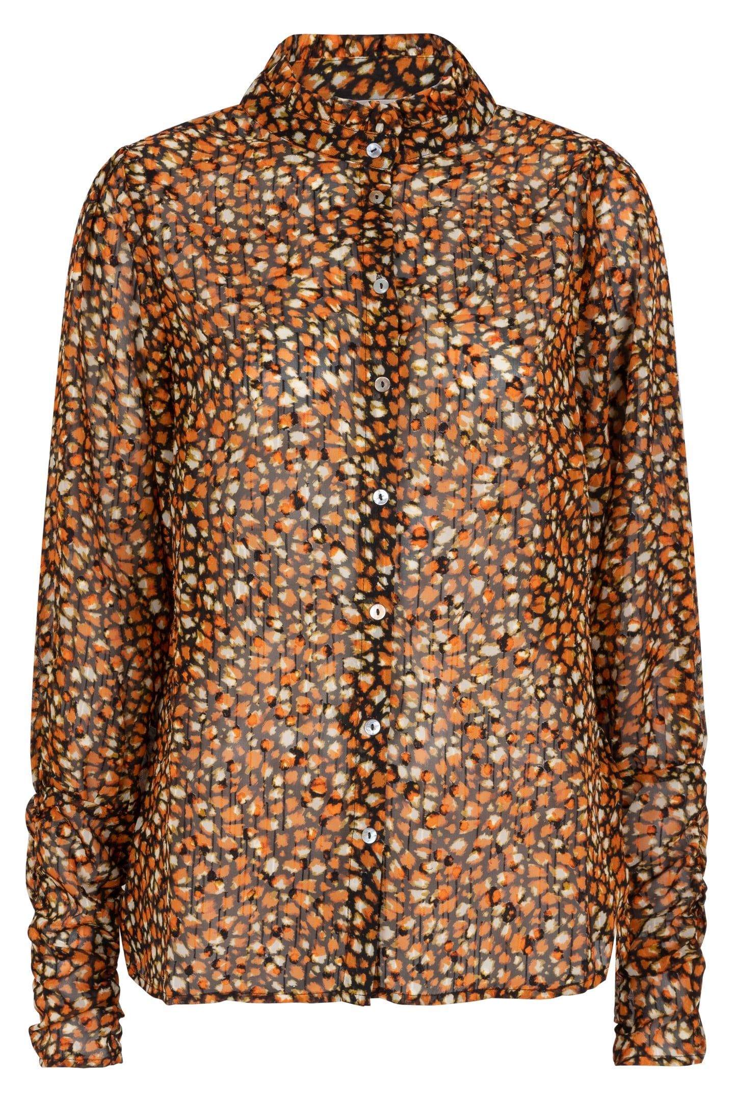 BLOUSE GATHERED CUFFS WILD SKINS PRINT 4