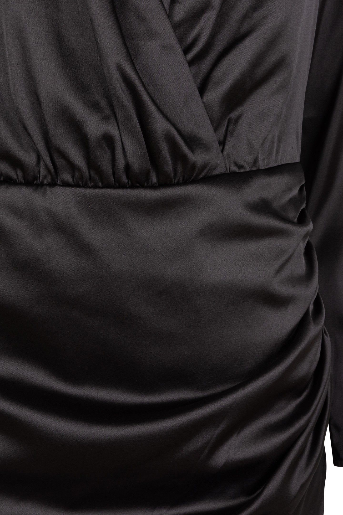DRESS OVERLAP GATHERING BLACK 8