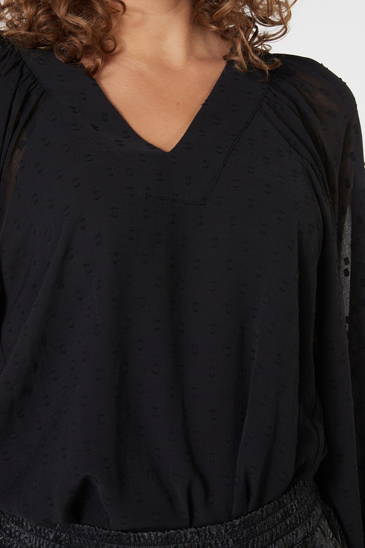 BLOUSE MARBLE BEADING BLACK 5