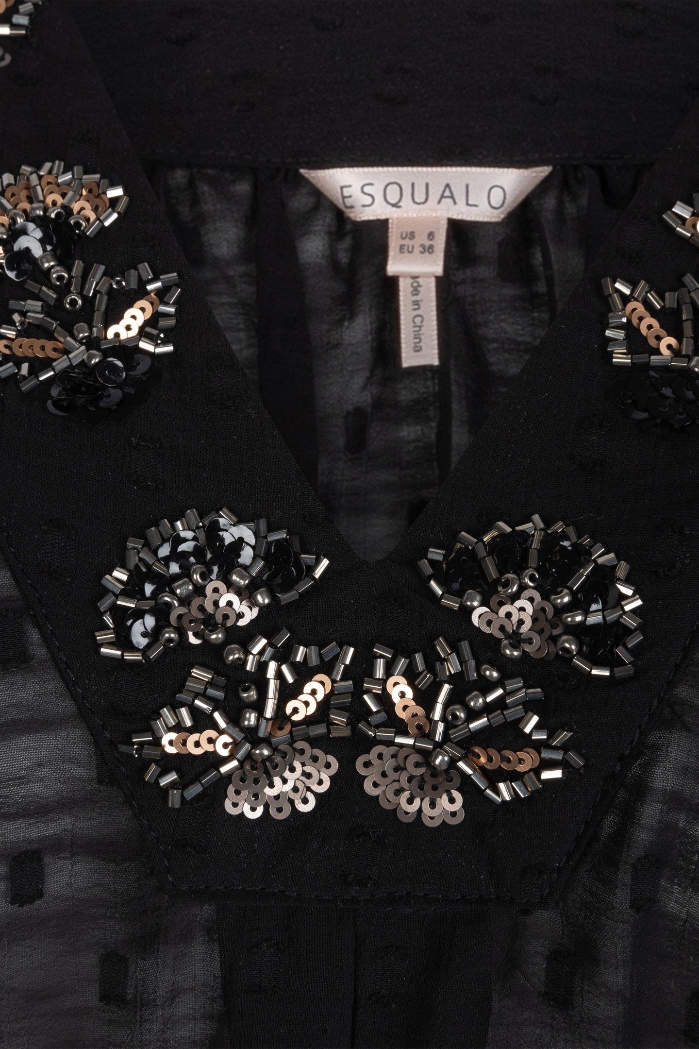 BLOUSE MARBLE BEADING BLACK 6