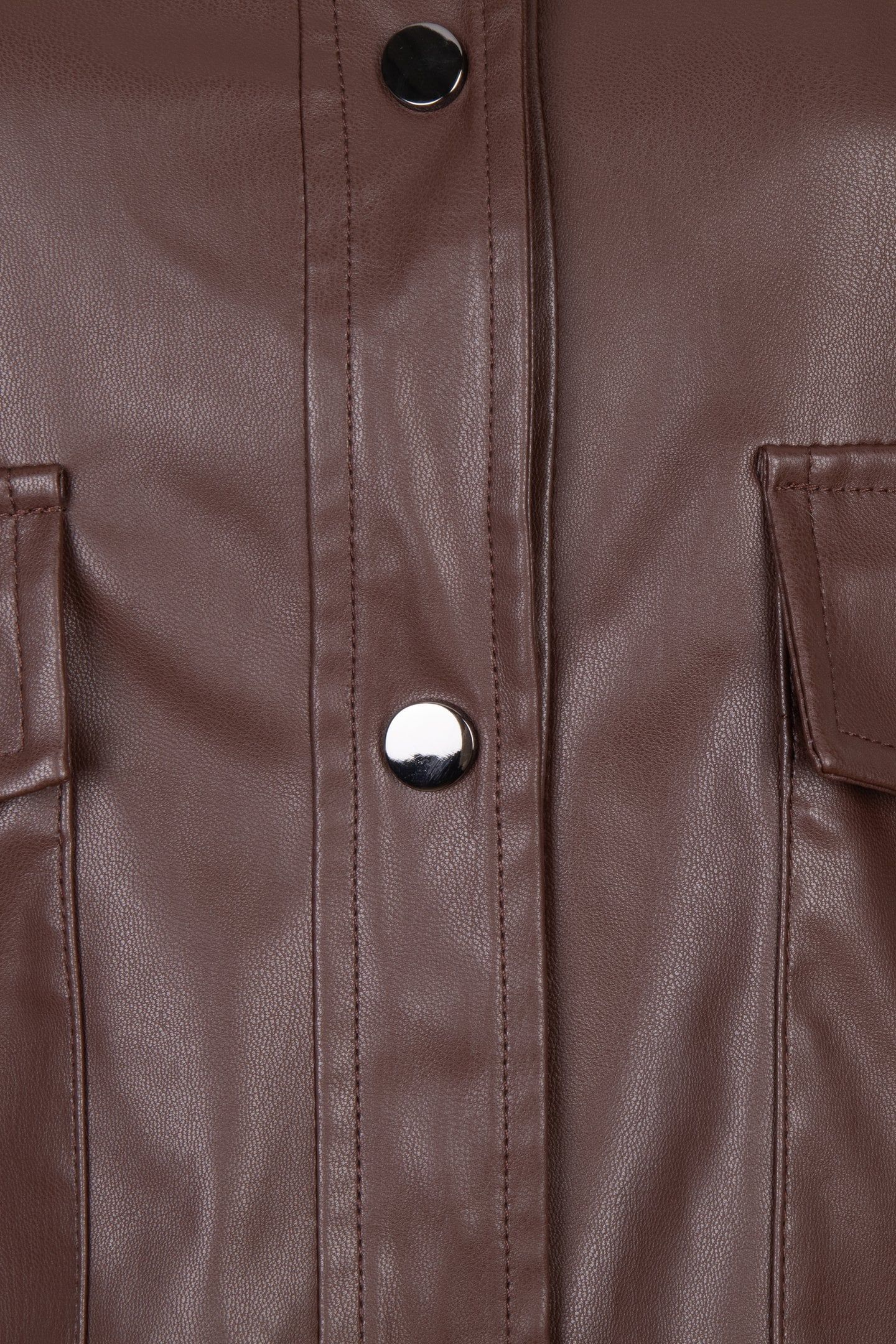 JACKET SHORT VEGAN LEATHER CHOCOLATE 7