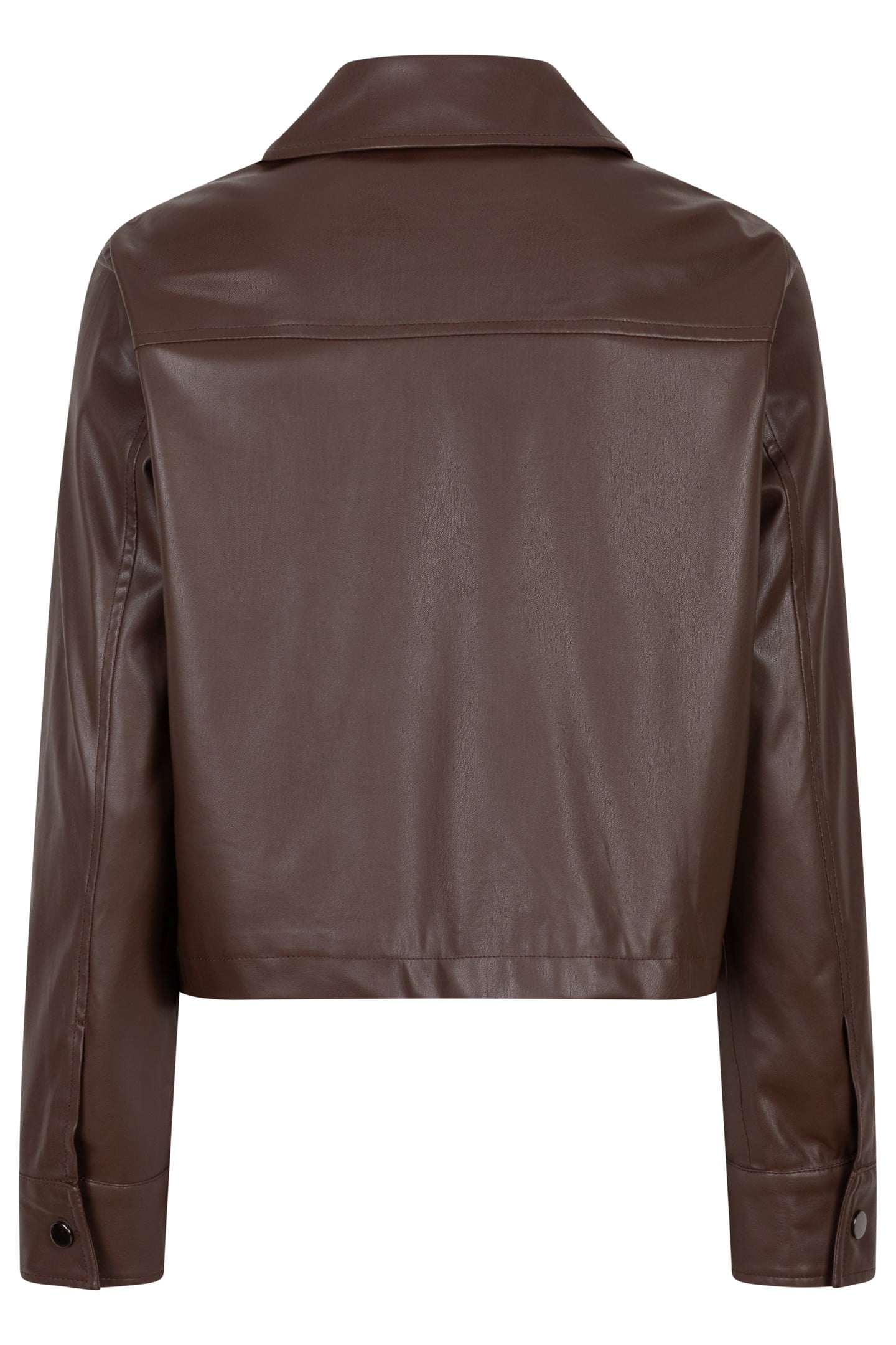 JACKET SHORT VEGAN LEATHER CHOCOLATE 6