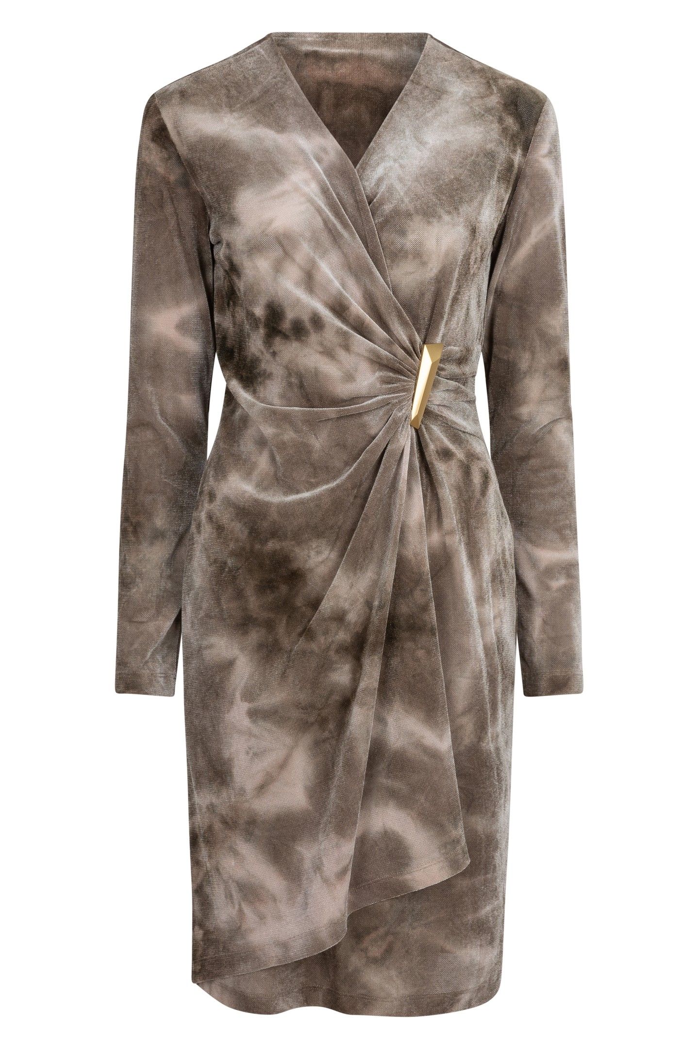 DRESS VELVET WRAP OVER PRINT 4