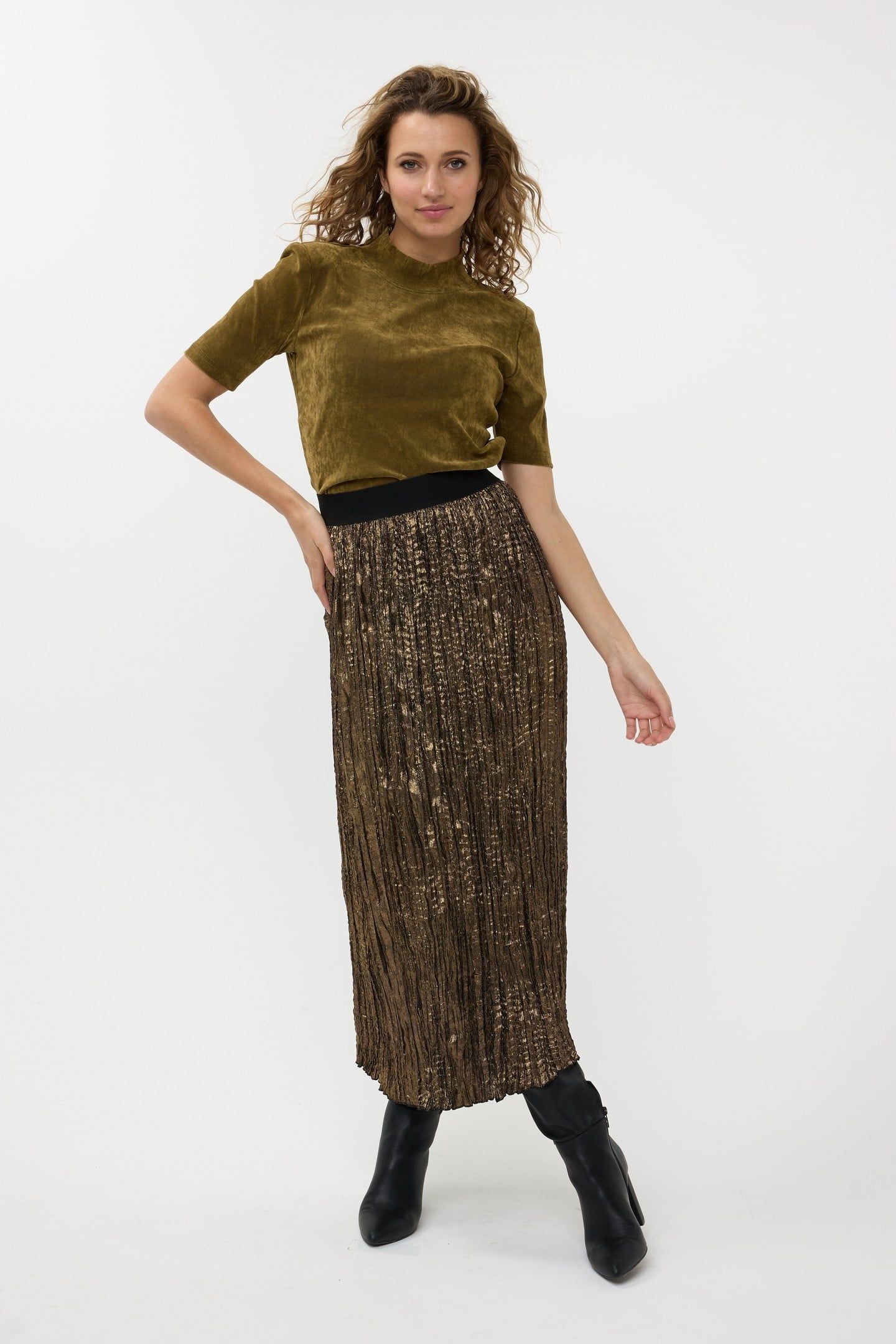 TOP TURTLE VELOURS STRETCH MOSS GREEN 1