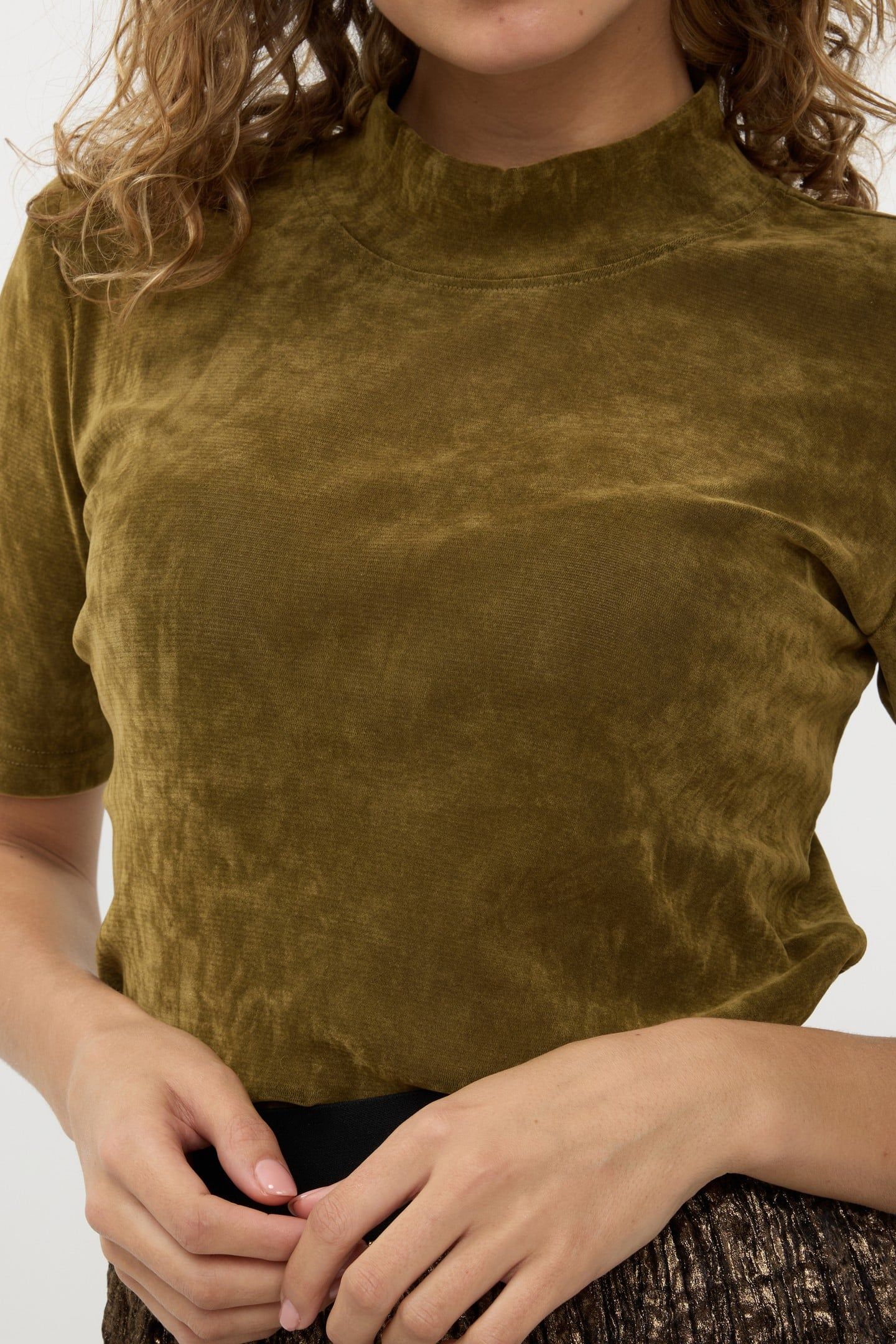 TOP TURTLE VELOURS STRETCH MOSS GREEN 4
