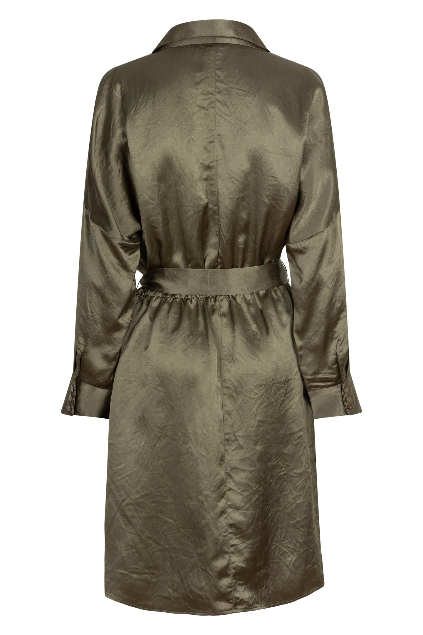 DRESS CRUSHED SATIN MOSS GREEN 5