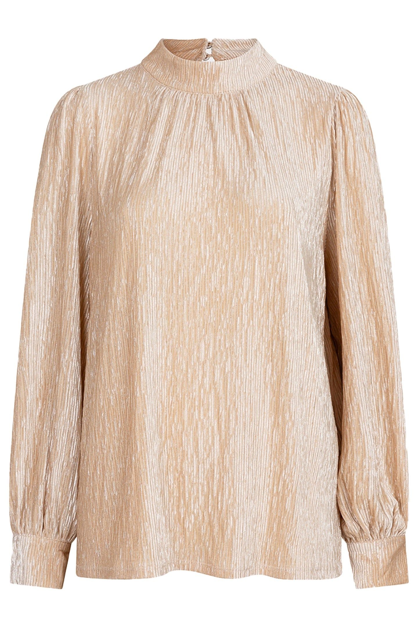 BLOUSE CRINKLED VELVET SAND 1