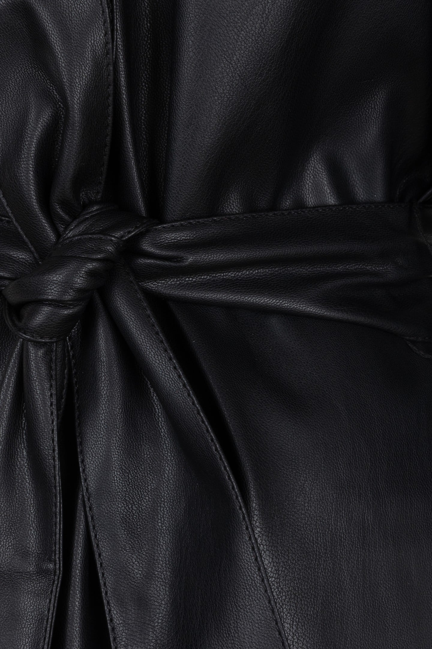 DRESS V/NECK VEGAN LEATHER BLACK 9