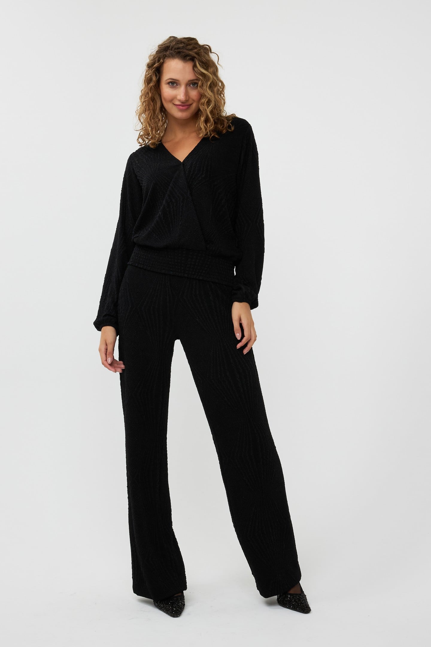 BLOUSE JACQUARD SJ BLACK 2