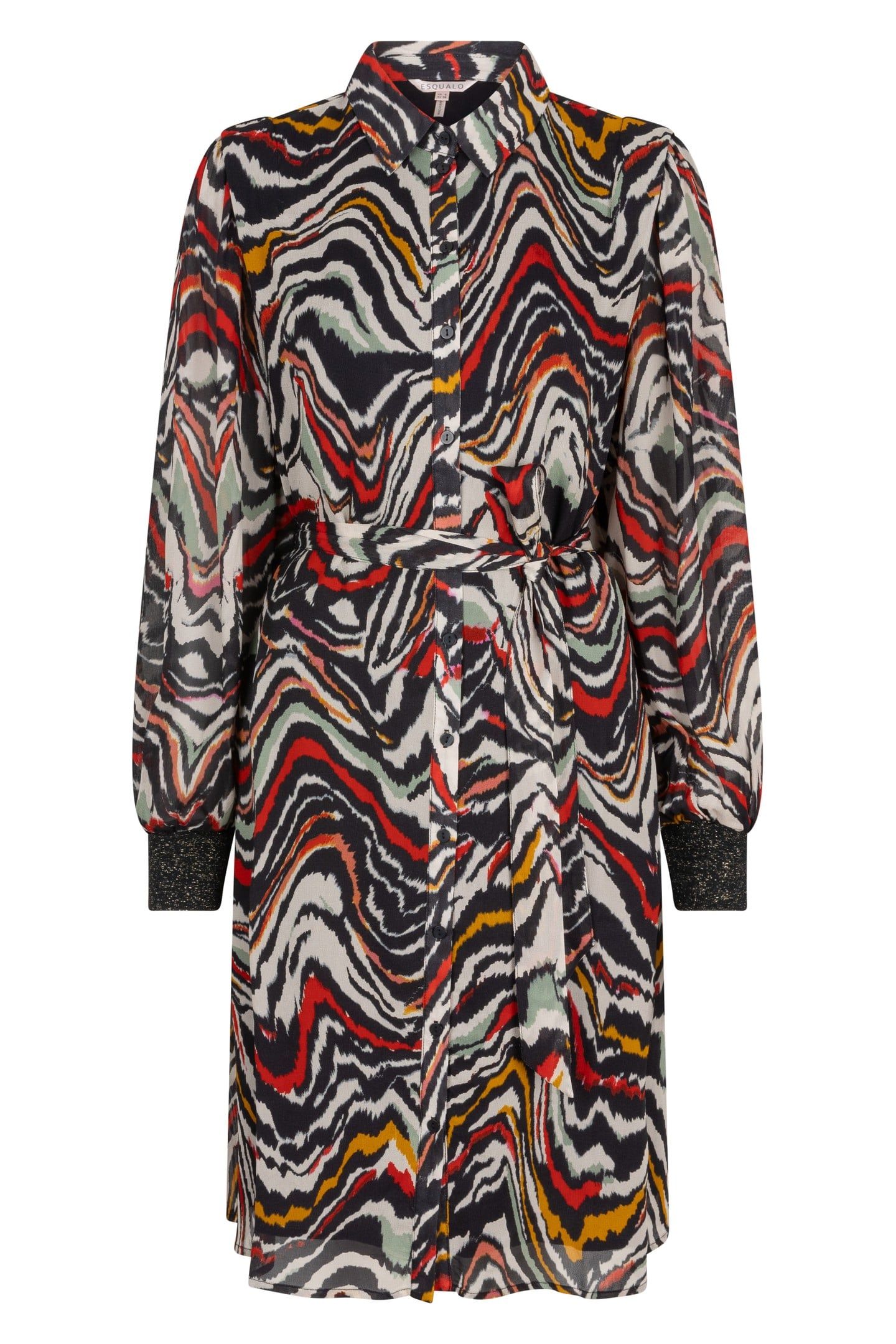 DRESS LUREX CUFF WAVES PRINT 4