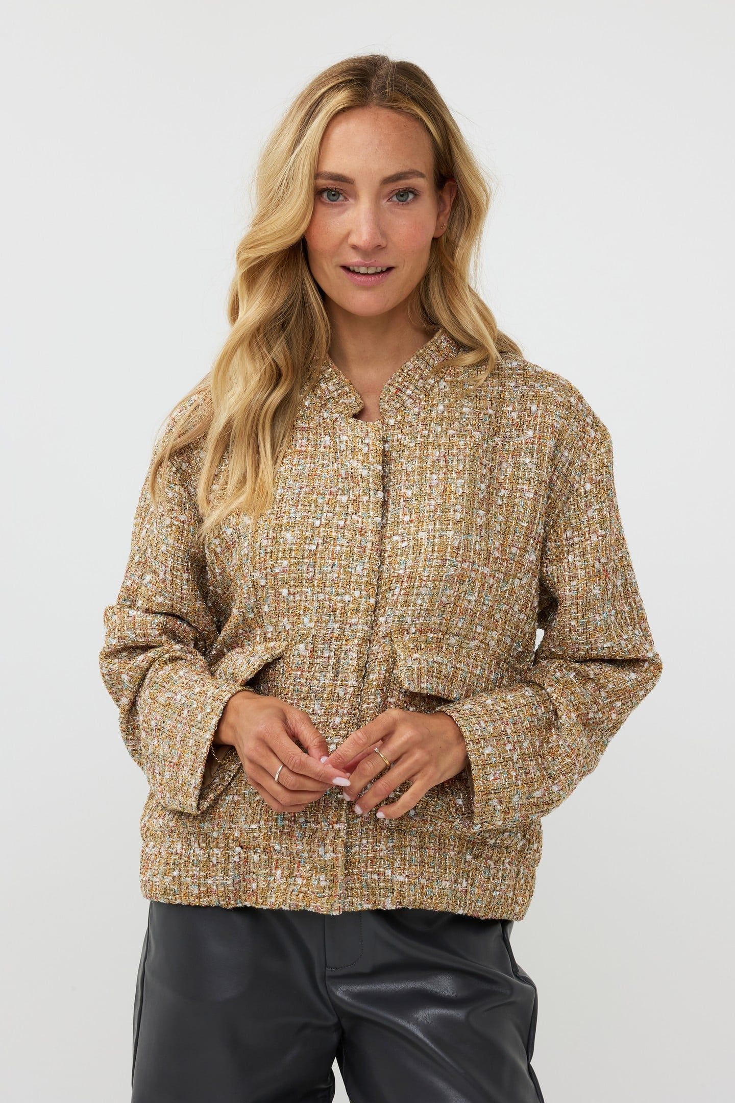 JACKET BOMBER TWEED GOLD 1