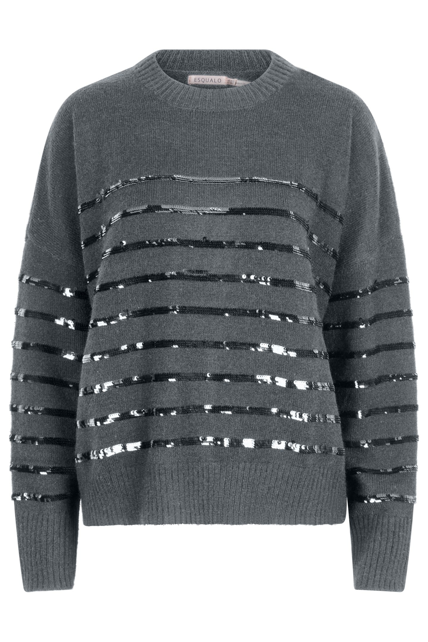 SWEATER STRIPED SEQUINS GREY 1