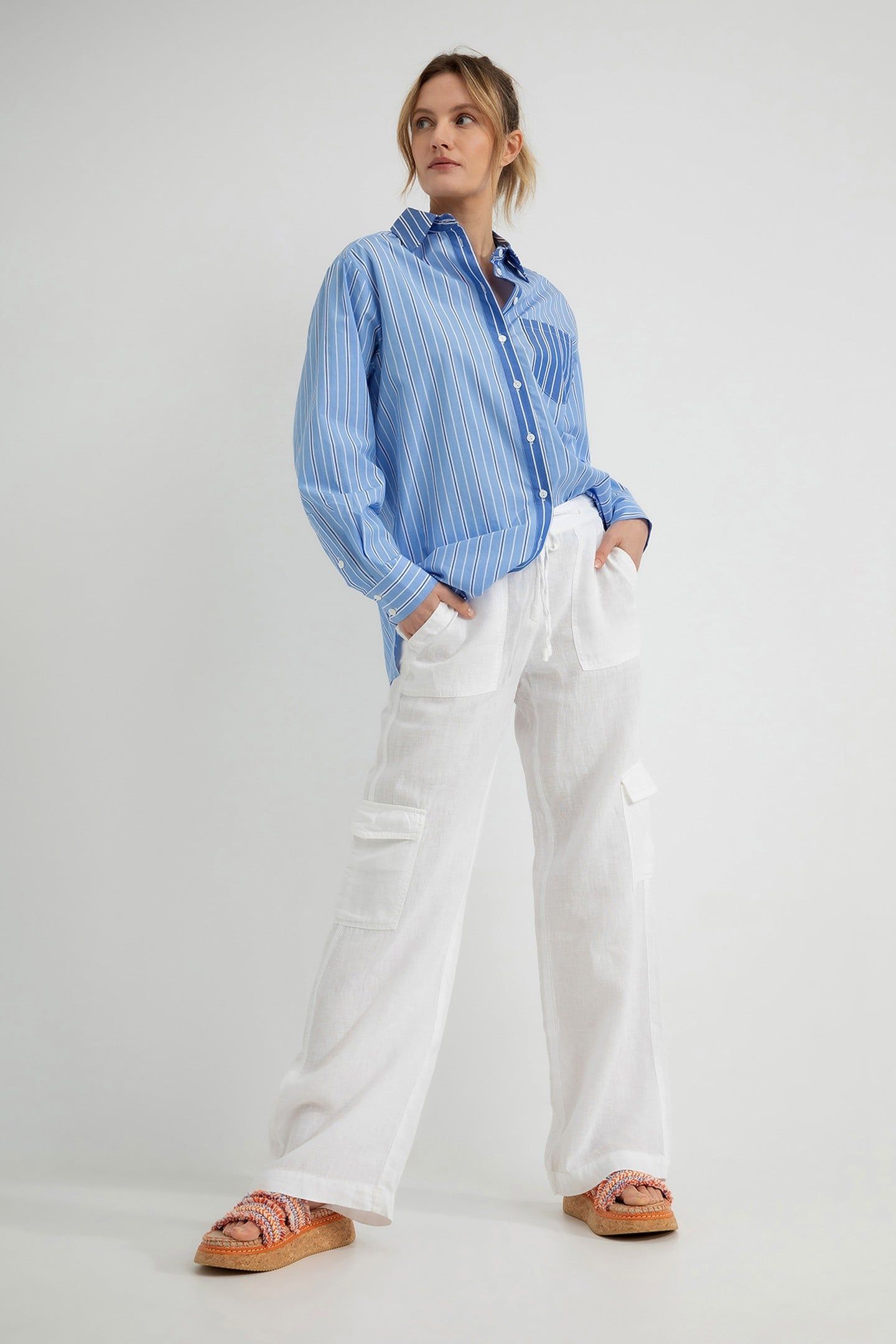 DORIS BLOUSE LIGHT BLUE STRIPE 3