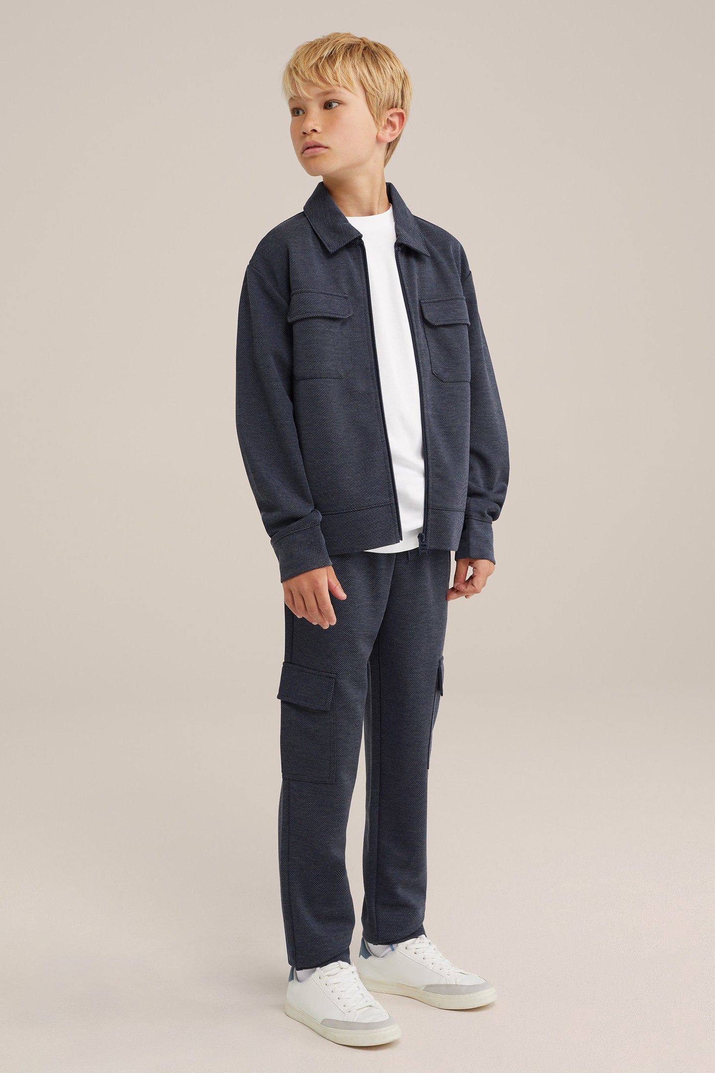 BOYS CARDIGAN WITH ZIPPER NAVY BLUE 2