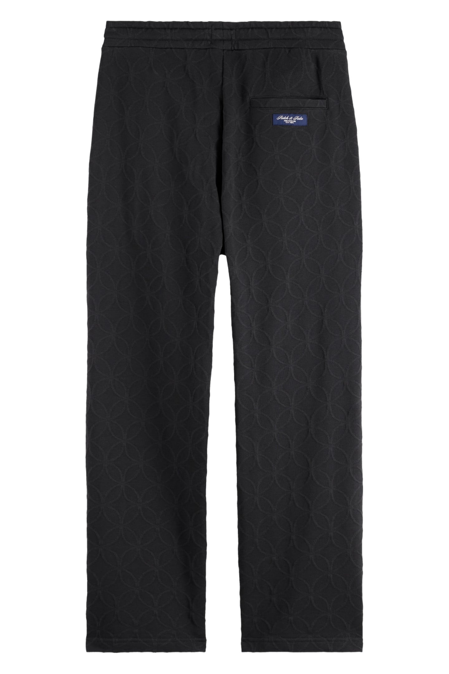 JACQUARD TERRY RELAXED STRAIGHT FIT SWEATPANTS BLACK 2