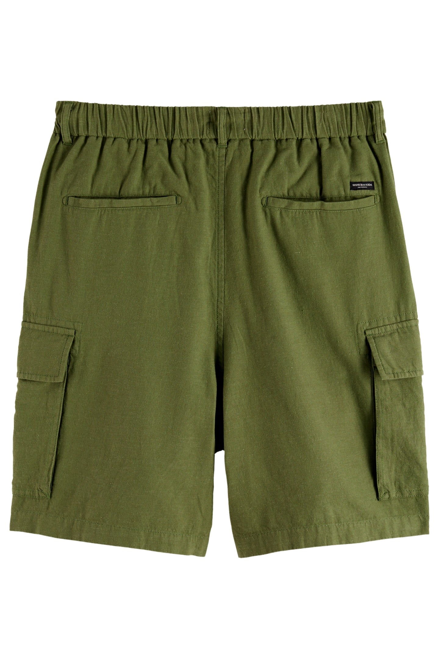 COTTON-LINEN RELAXED FIT CARGO SHORT ARMY 5