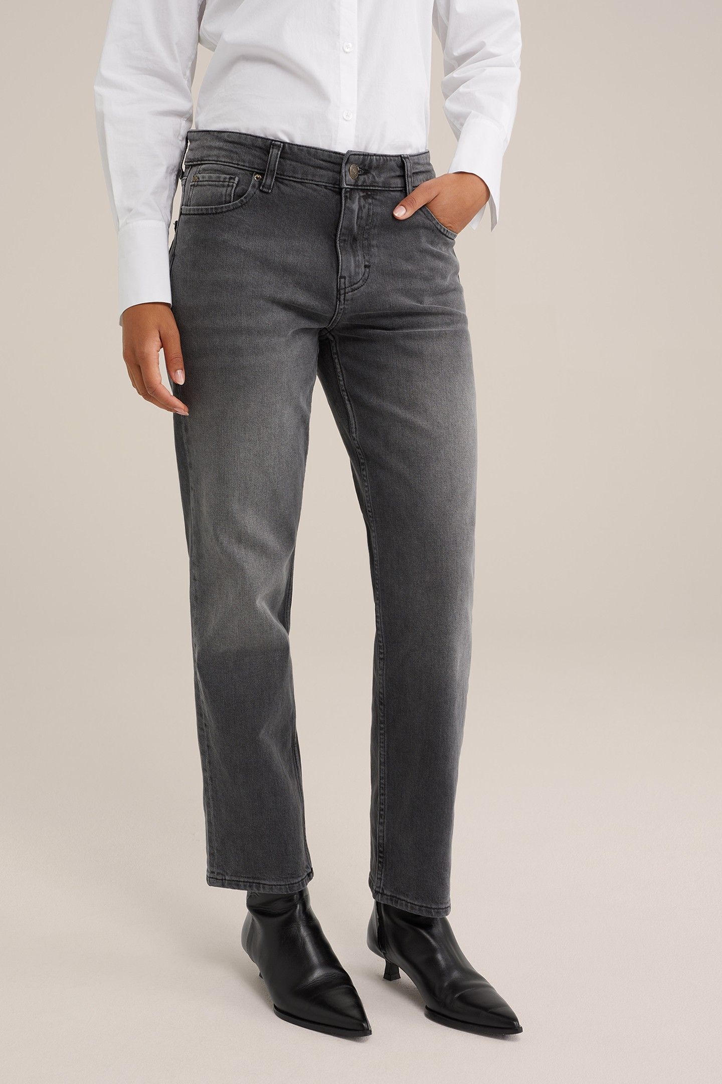 5-POCKET MID WAIST DARK GREY 1