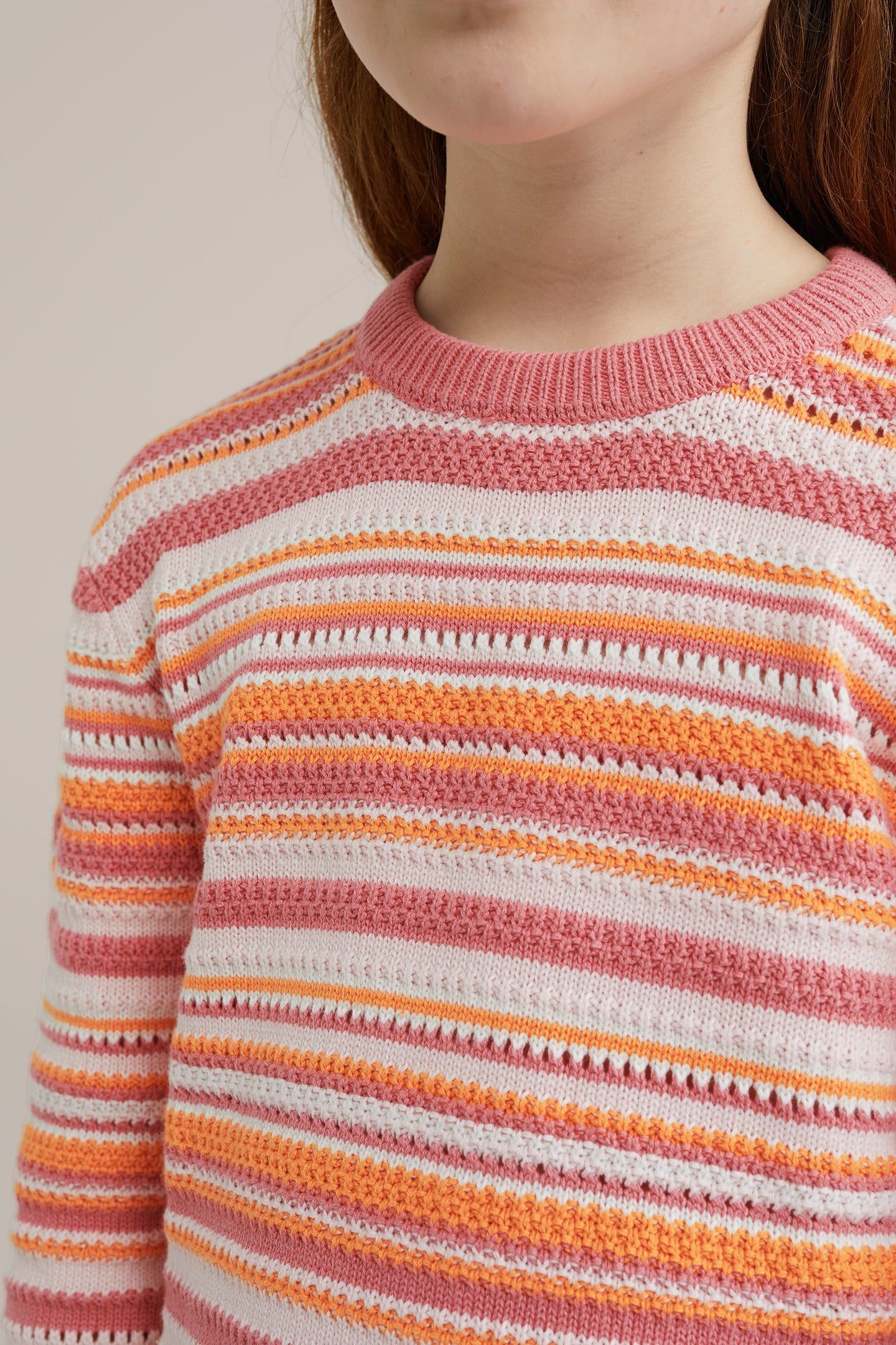 GIRLS KNITTED PULLOVER PINK 5