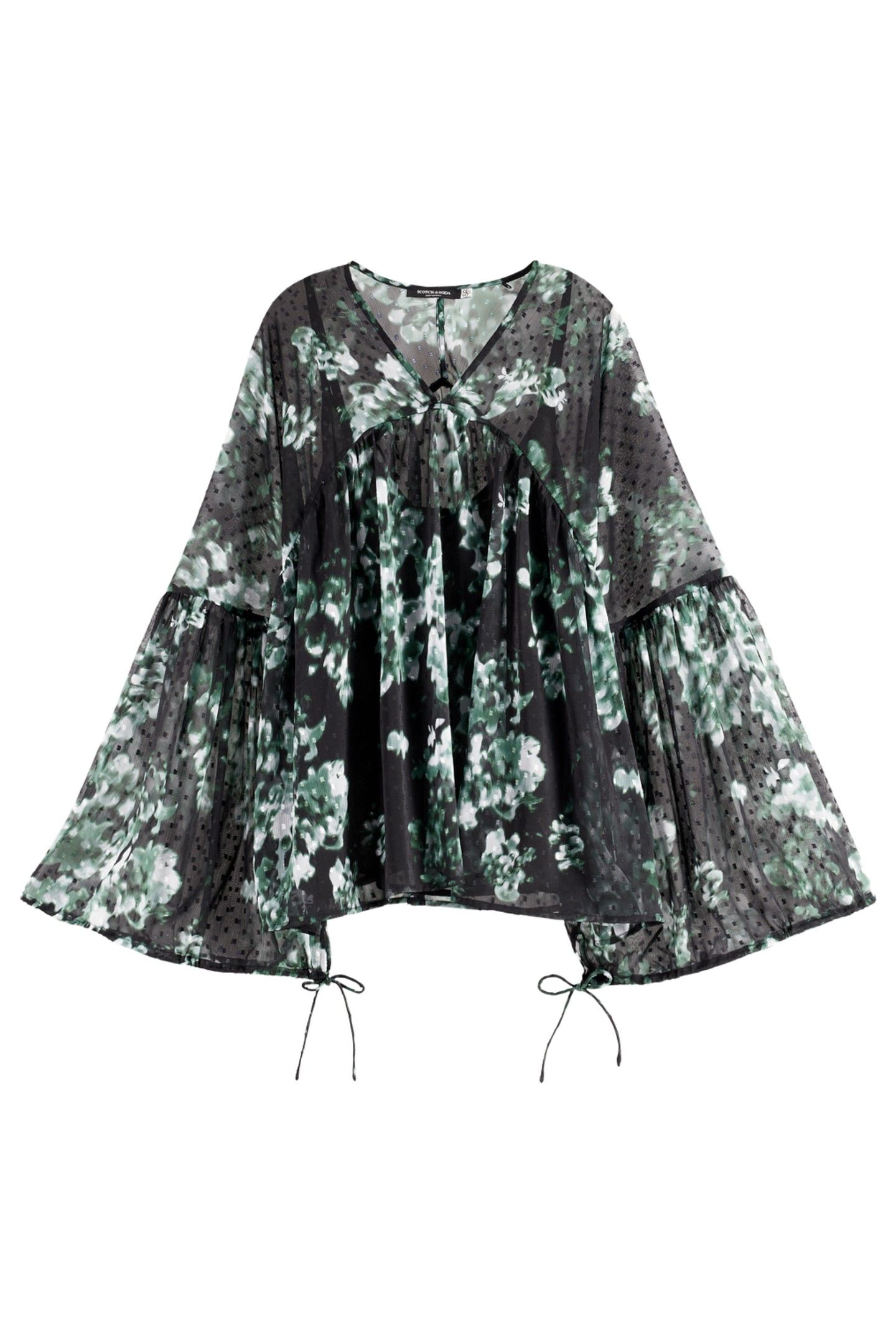 PRINTED FIL COUPE TOP NIEUW BLOSSOM PRINT PARK GREEN 1