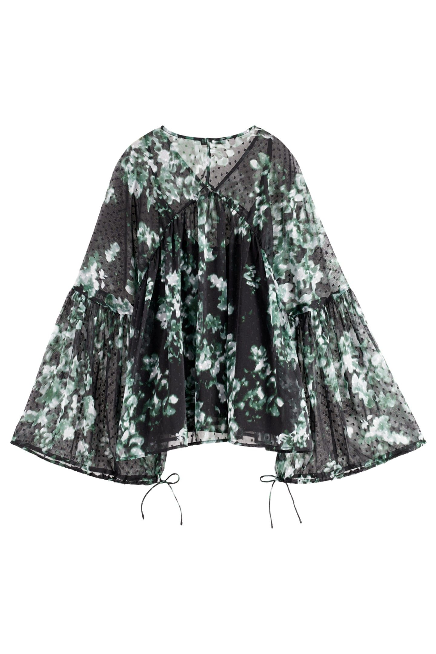 PRINTED FIL COUPE TOP NIEUW BLOSSOM PRINT PARK GREEN 2