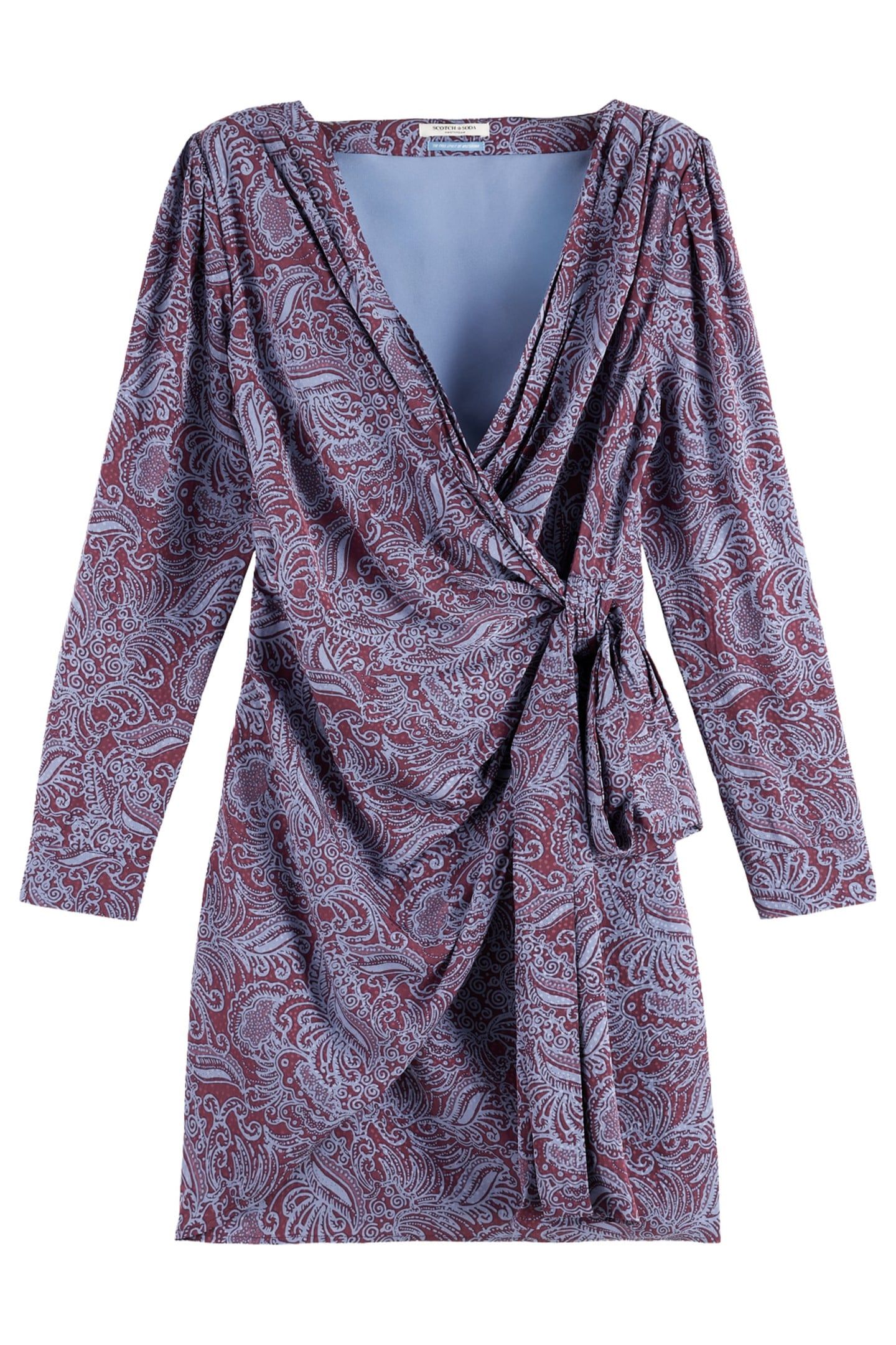 VISCOSE JACQUARD KNOTTED DRESS BLUE MOUNTAIN PAISLEY LAKE BL 1