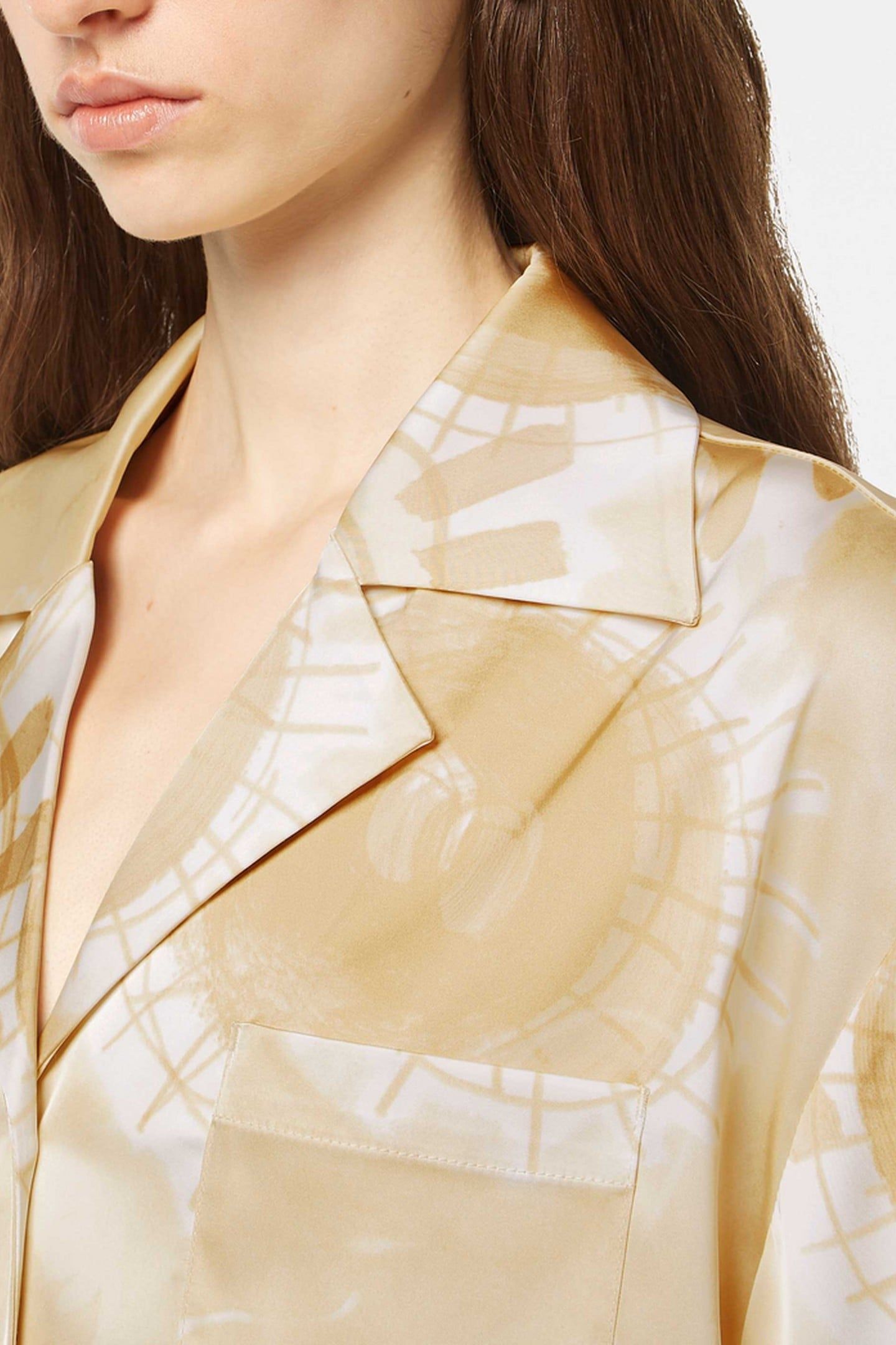 SATIN PRINTED SHORT SLEEVE SHIRT ABSTRACT SUN SAND 6