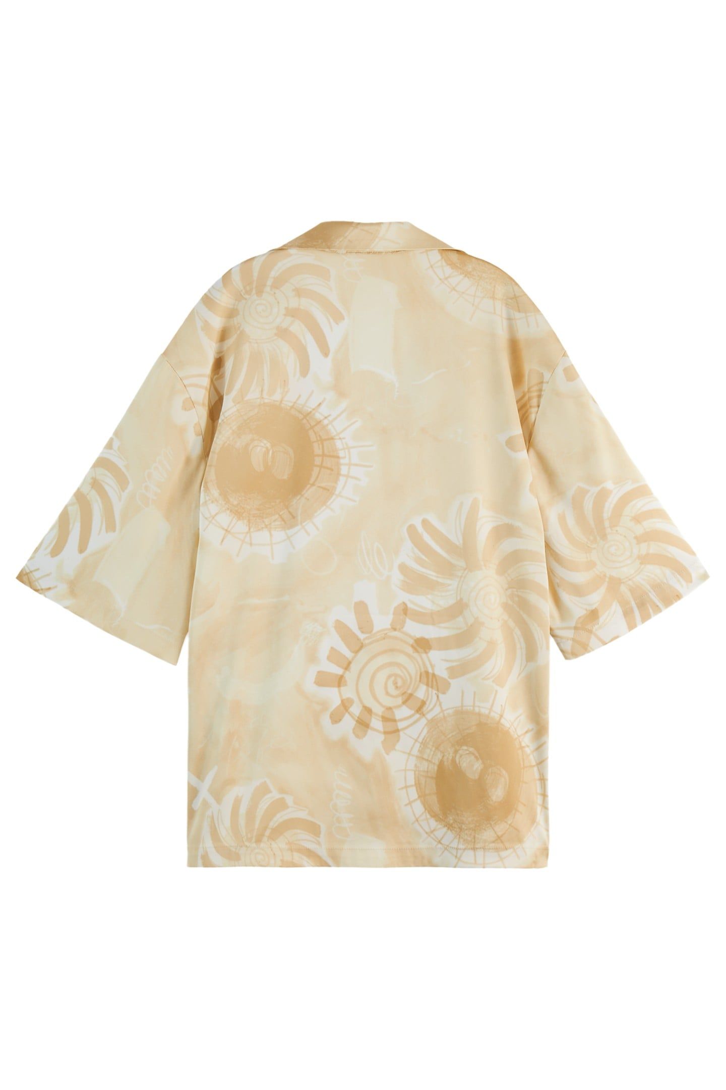 SATIN PRINTED SHORT SLEEVE SHIRT ABSTRACT SUN SAND 5