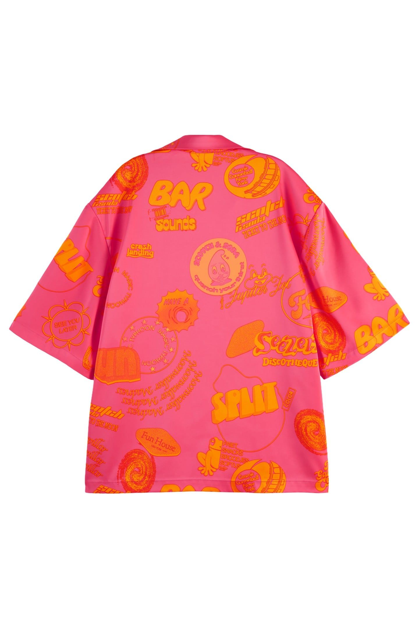 SATIN PRINTED SHORT SLEEVE SHIRT LUNAR PIER PINK 4