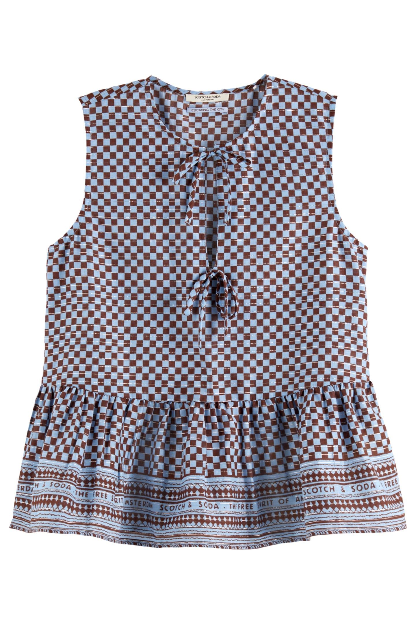 BOW DETAILS TOP BLOCK PRINT 5