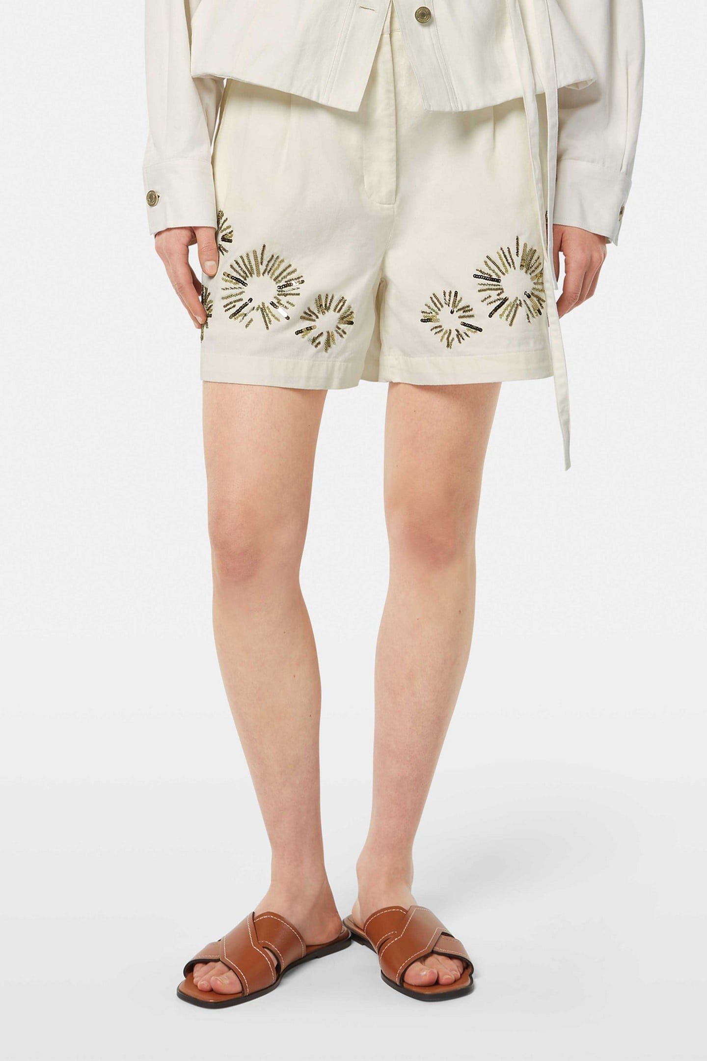 EMBELLISHED HIGH RISE SHORTS SOFT ICE 2
