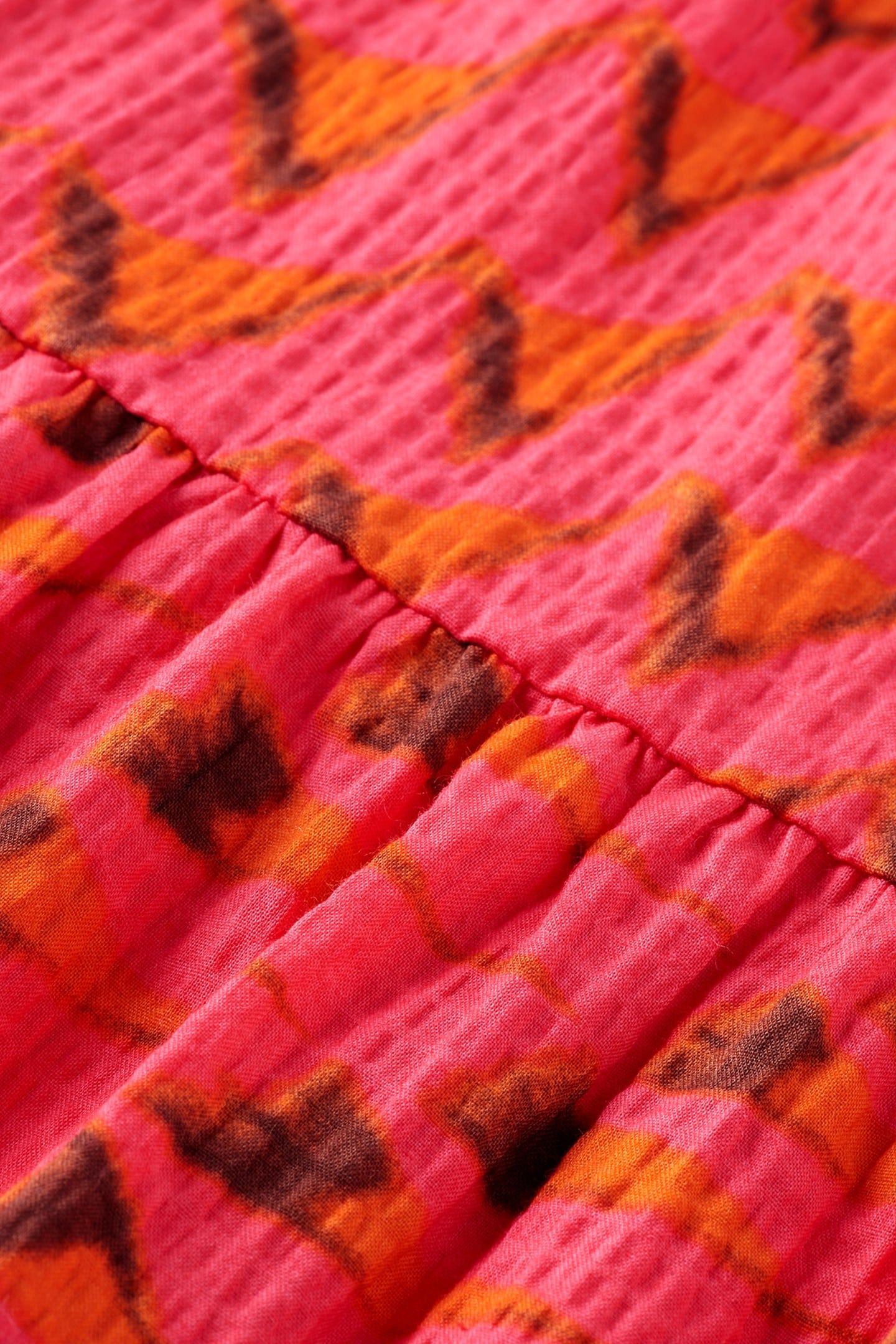COTTON SEERSUCKER MIDI DRESS HOUSE OF MIRRORS PINK 6