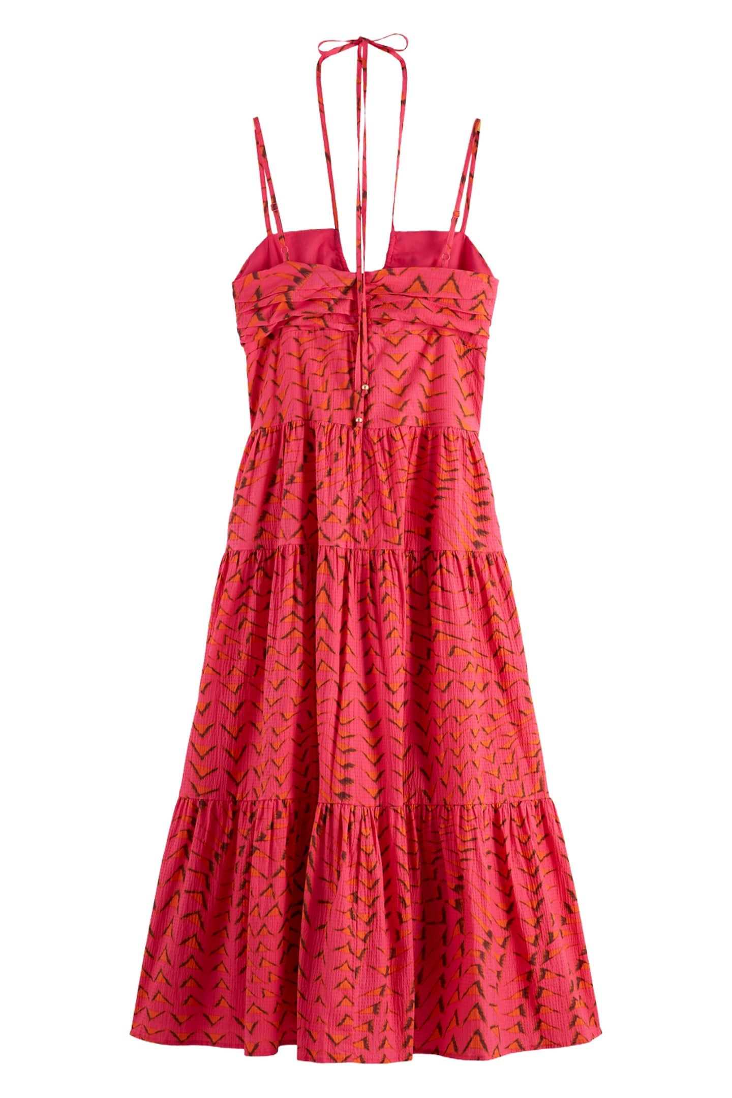 COTTON SEERSUCKER MIDI DRESS HOUSE OF MIRRORS PINK 4