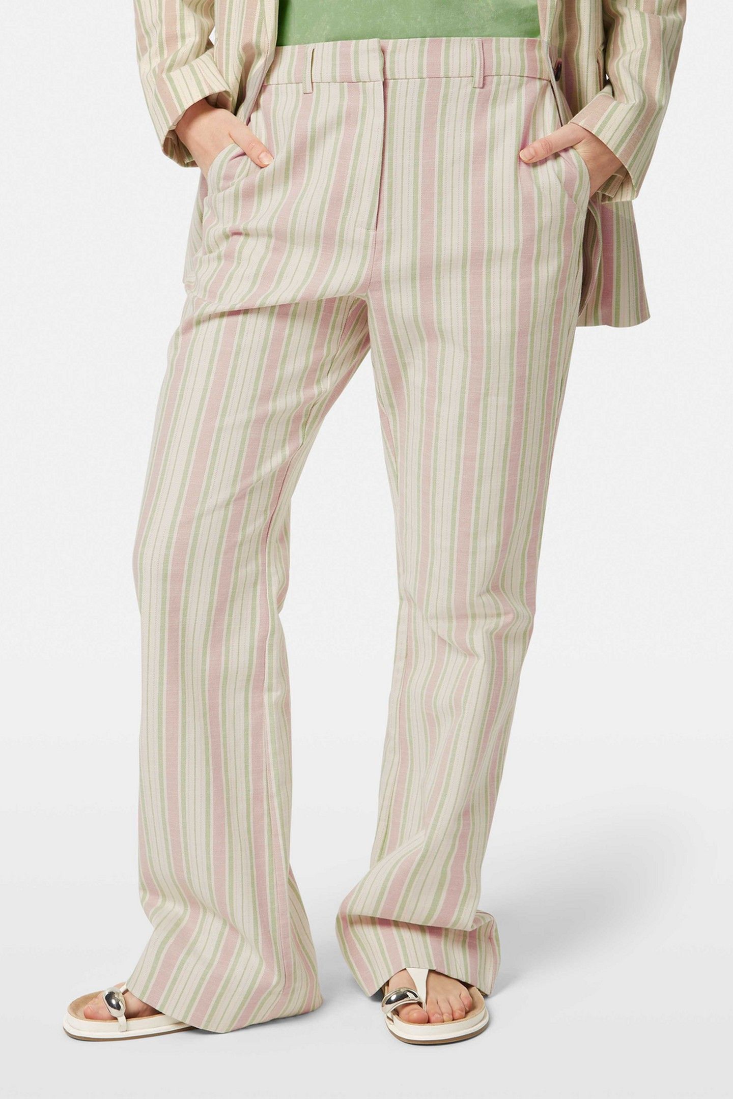 VIOLET LUREX COTTON BLEND PANT LUREX LINEN STRIPE 2