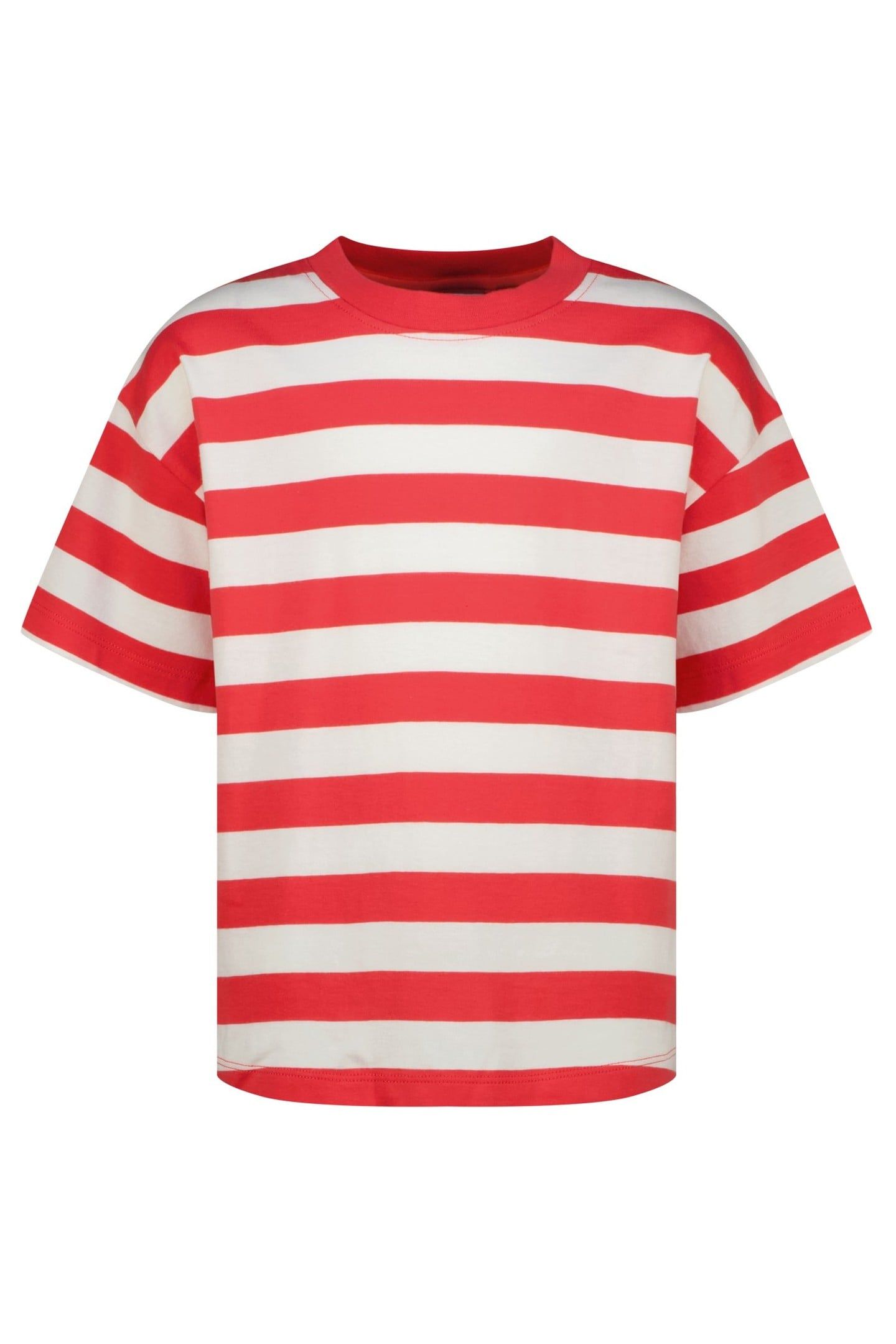 GIRLS BASIC STRIPE TEE T-SHIRT BREEZE RED 1