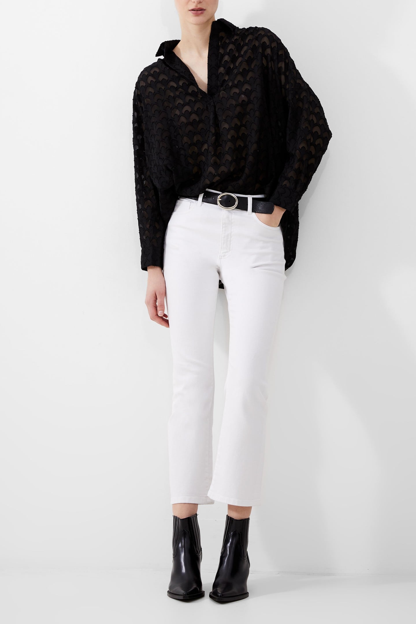 STRETCH ANKLE BOOT CUT JEAN WHITE 3
